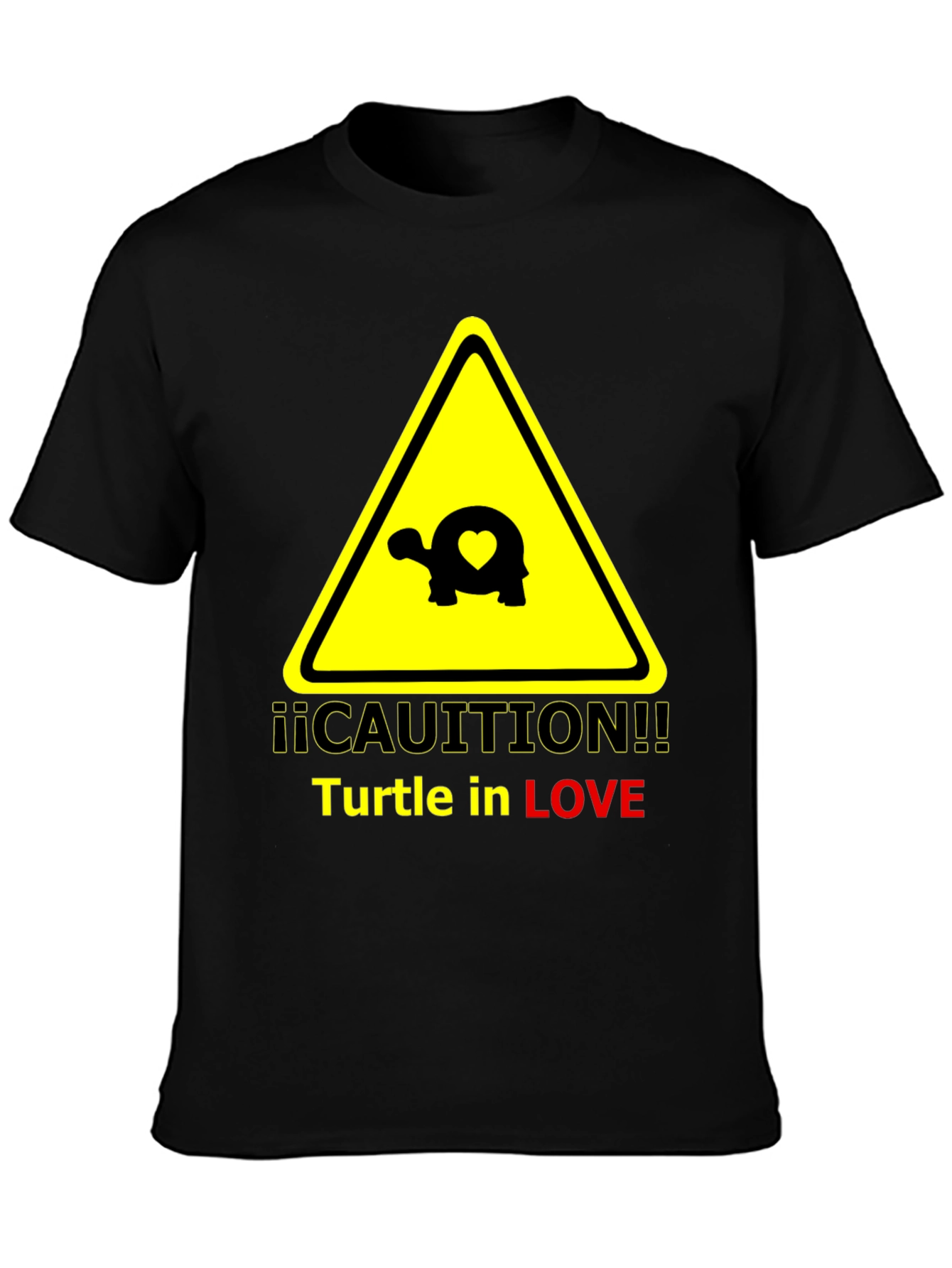 Caution Turtle in Love Graphic T-Shirt