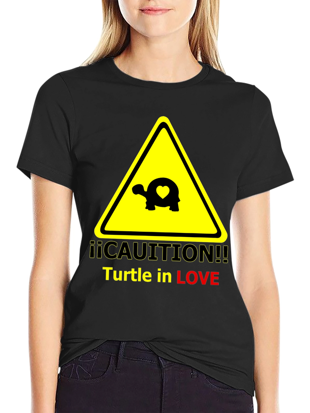 Caution Turtle in Love Graphic T-Shirt