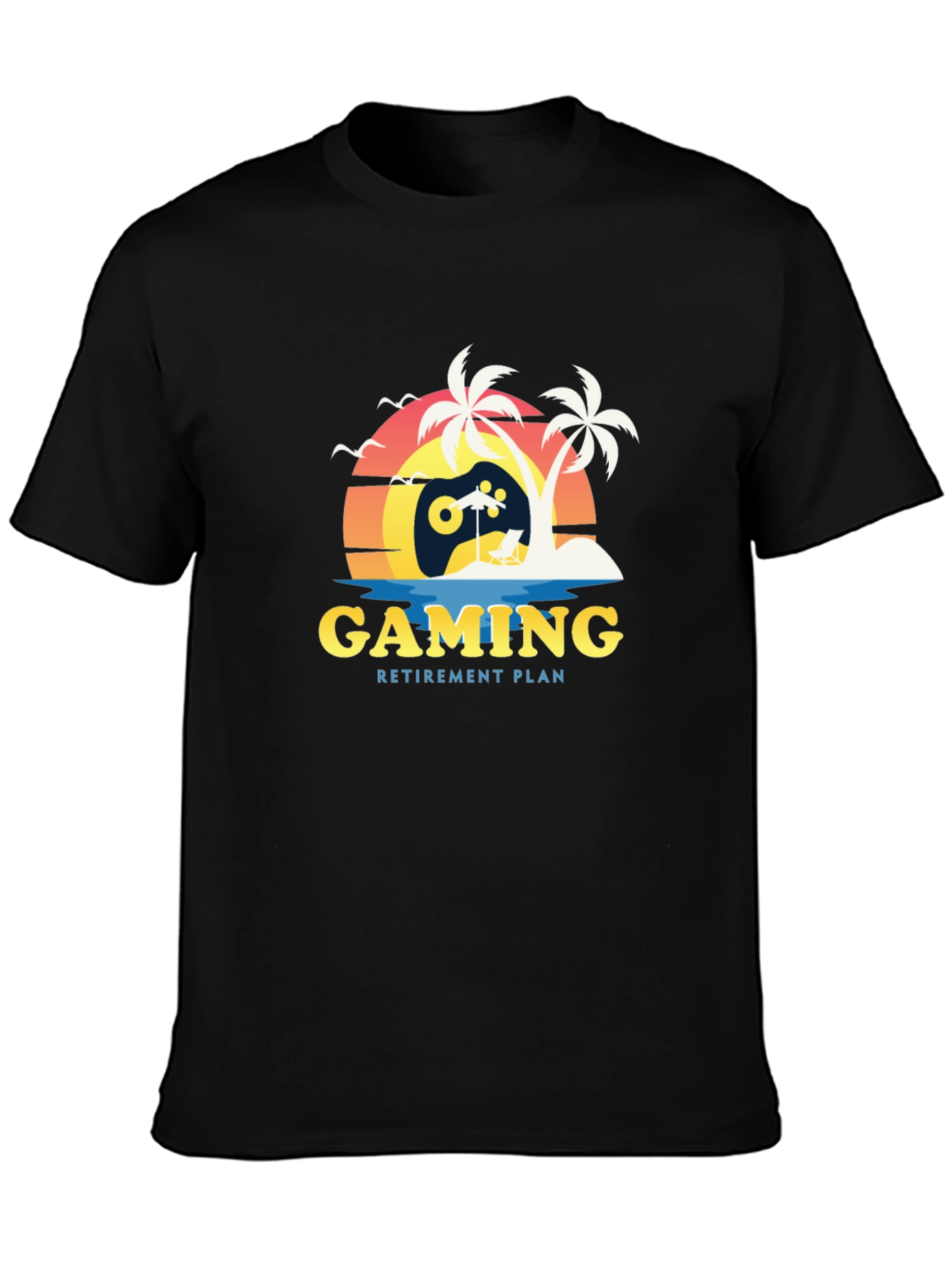Gaming Retirement Plan T-Shirt - Gamer Beach Tee