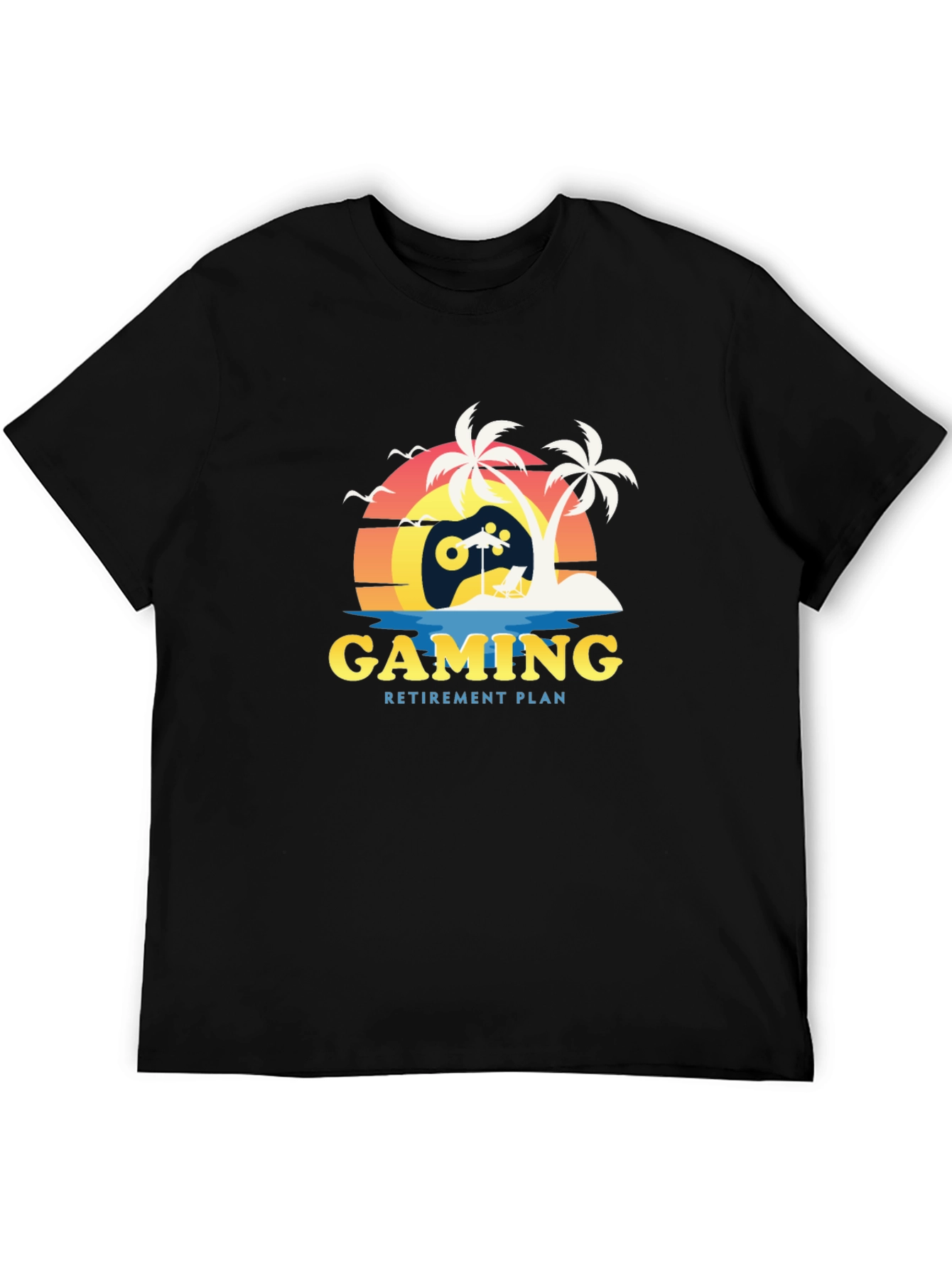 Gaming Retirement Plan T-Shirt - Gamer Beach Tee