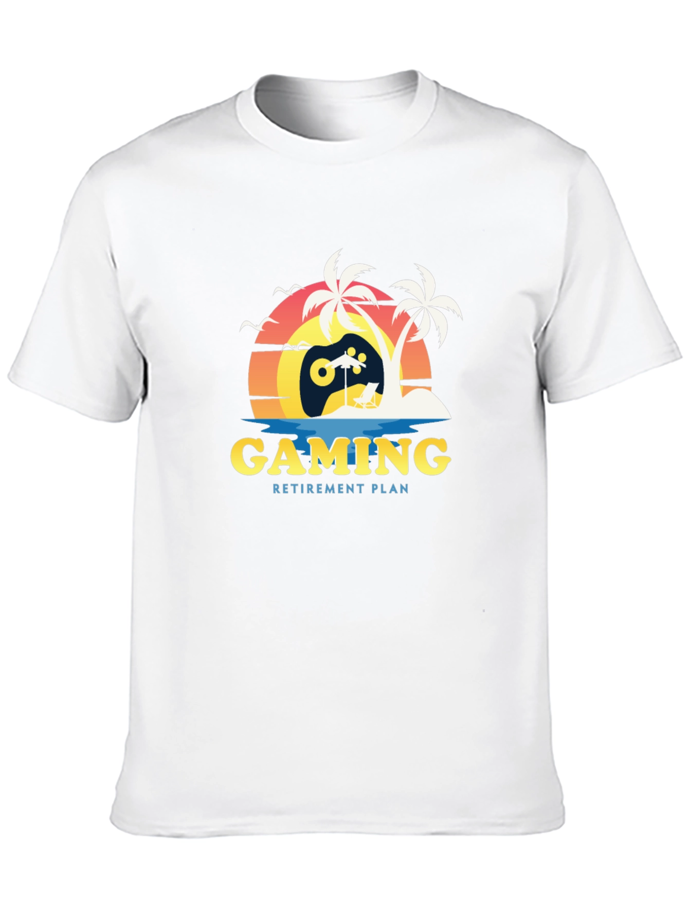 Gaming Retirement Plan T-Shirt - Gamer Beach Tee