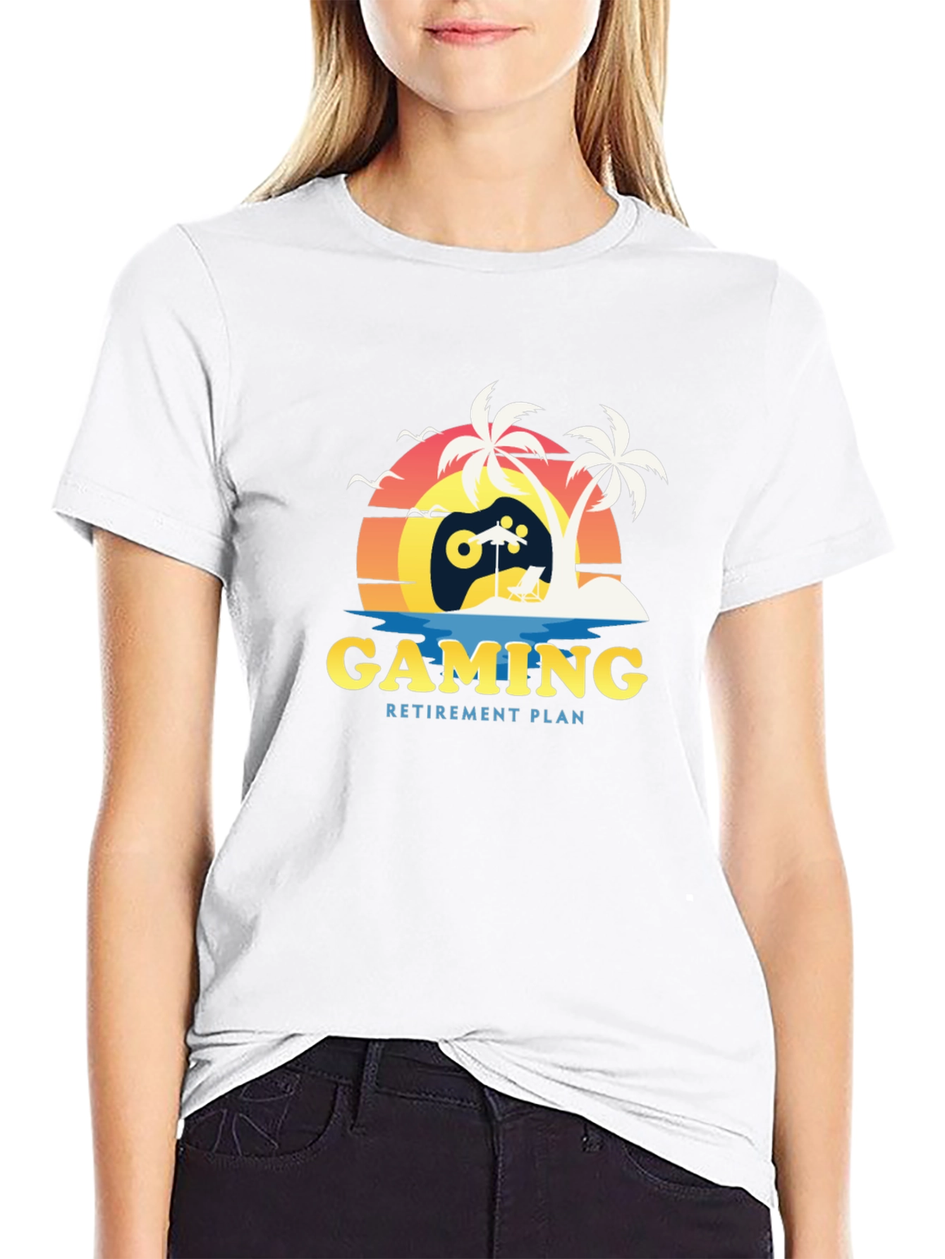 Gaming Retirement Plan T-Shirt - Gamer Beach Tee