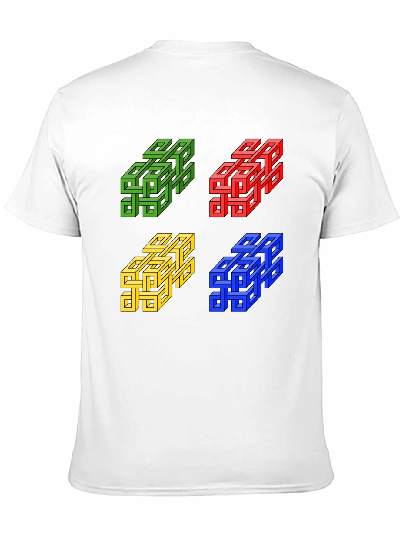 Optical Illusion Cubes Graphic T-Shirt