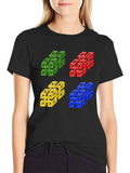 Optical Illusion Cubes Graphic T-Shirt