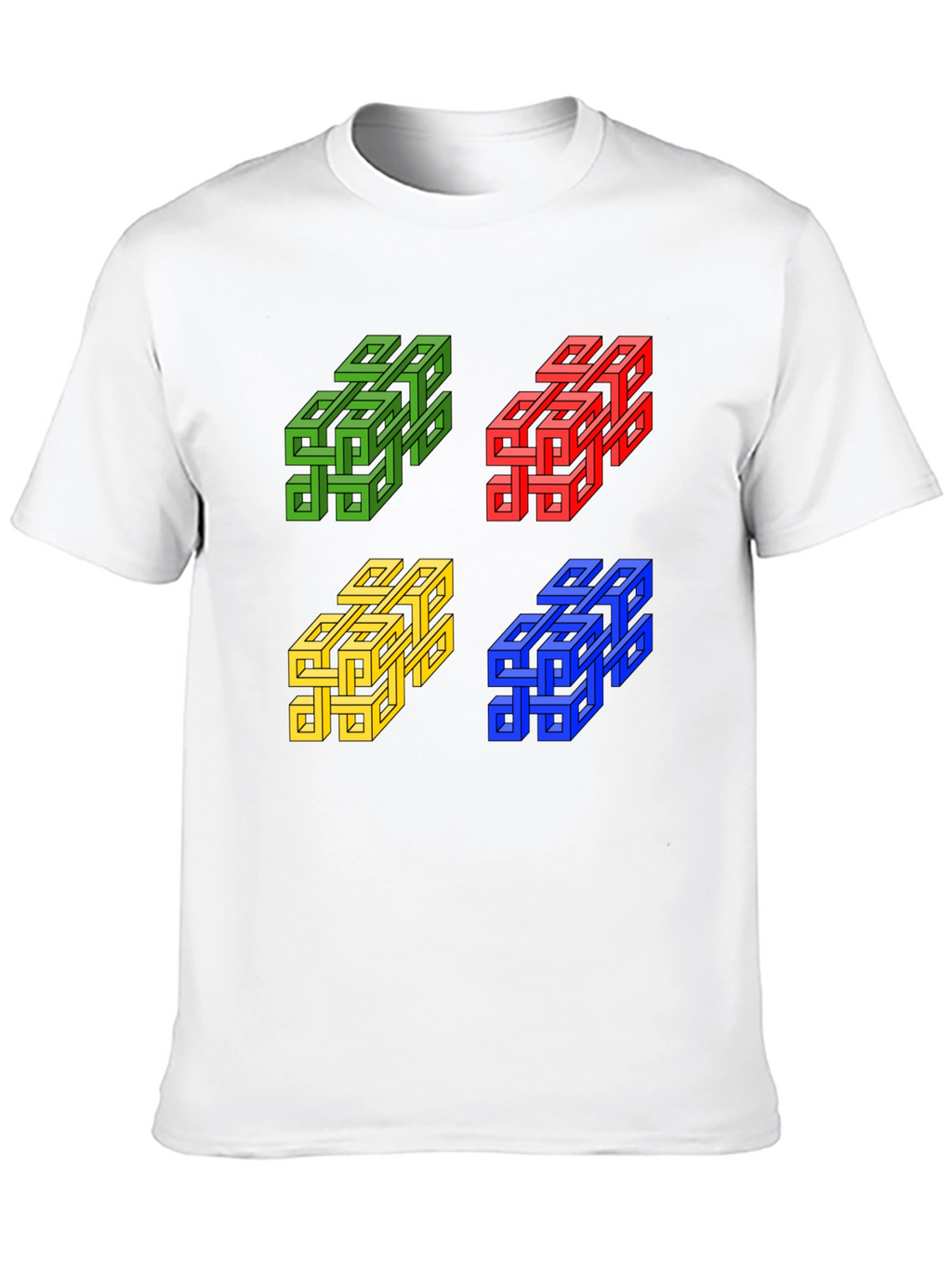 Optical Illusion Cubes Graphic T-Shirt