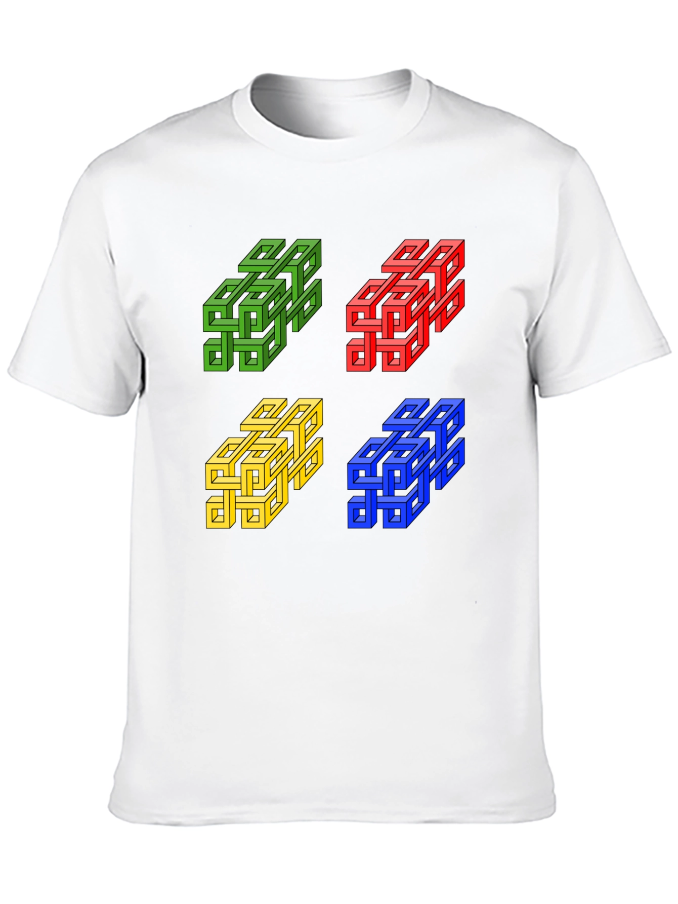 Optical Illusion Cubes Graphic T-Shirt