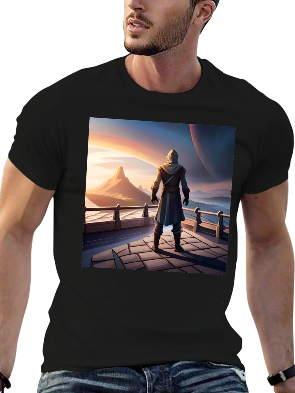 Epic Landscape Graphic Tee - Black