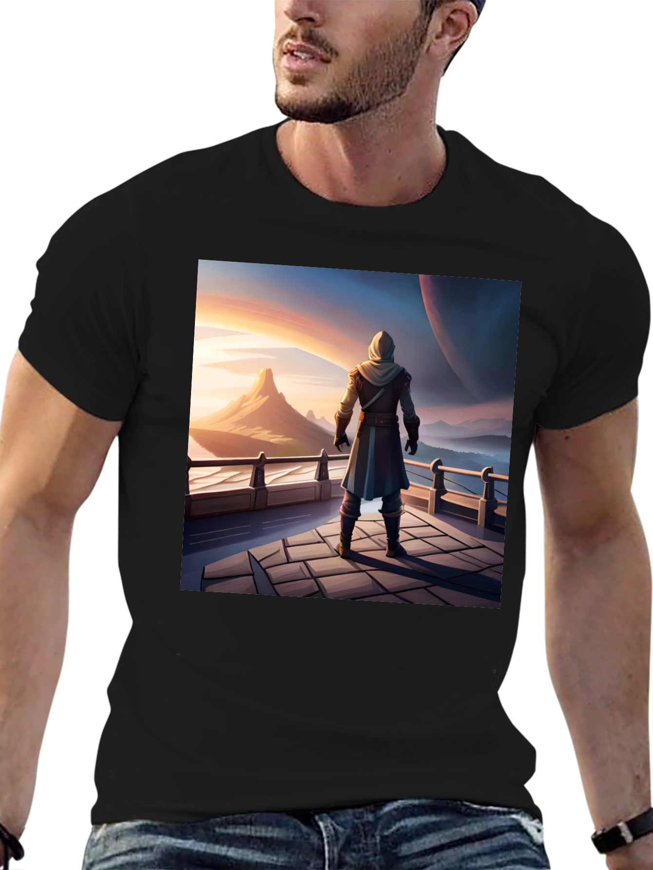 Epic Landscape Graphic Tee - Black