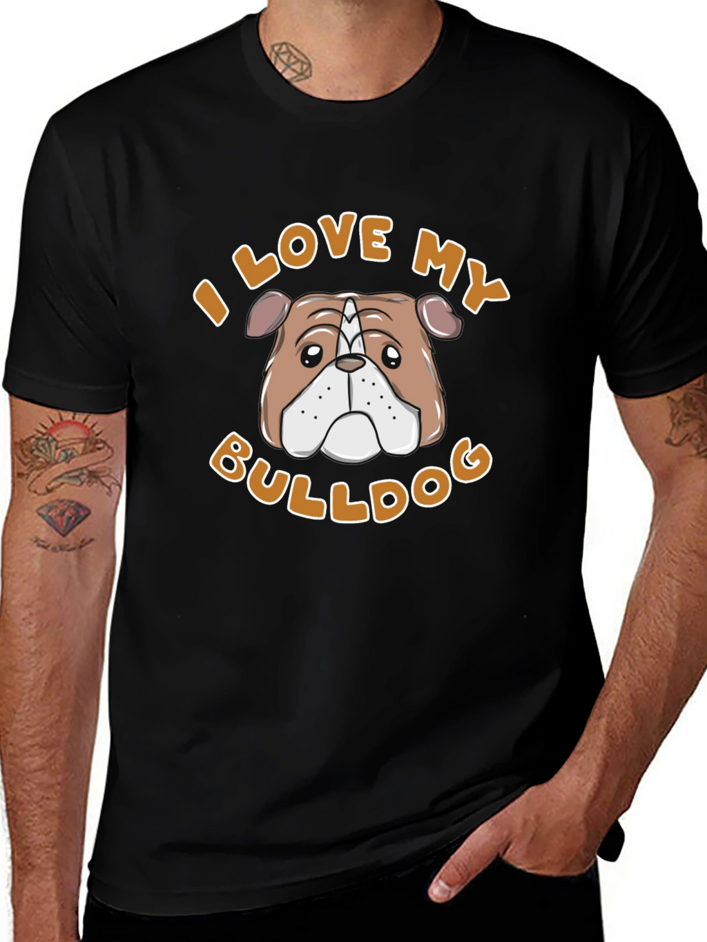 I Love My Bulldog T-Shirt – Cute Bulldog Lover Graphic Tee