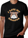 I Love My Bulldog T-Shirt – Cute Bulldog Lover Graphic Tee