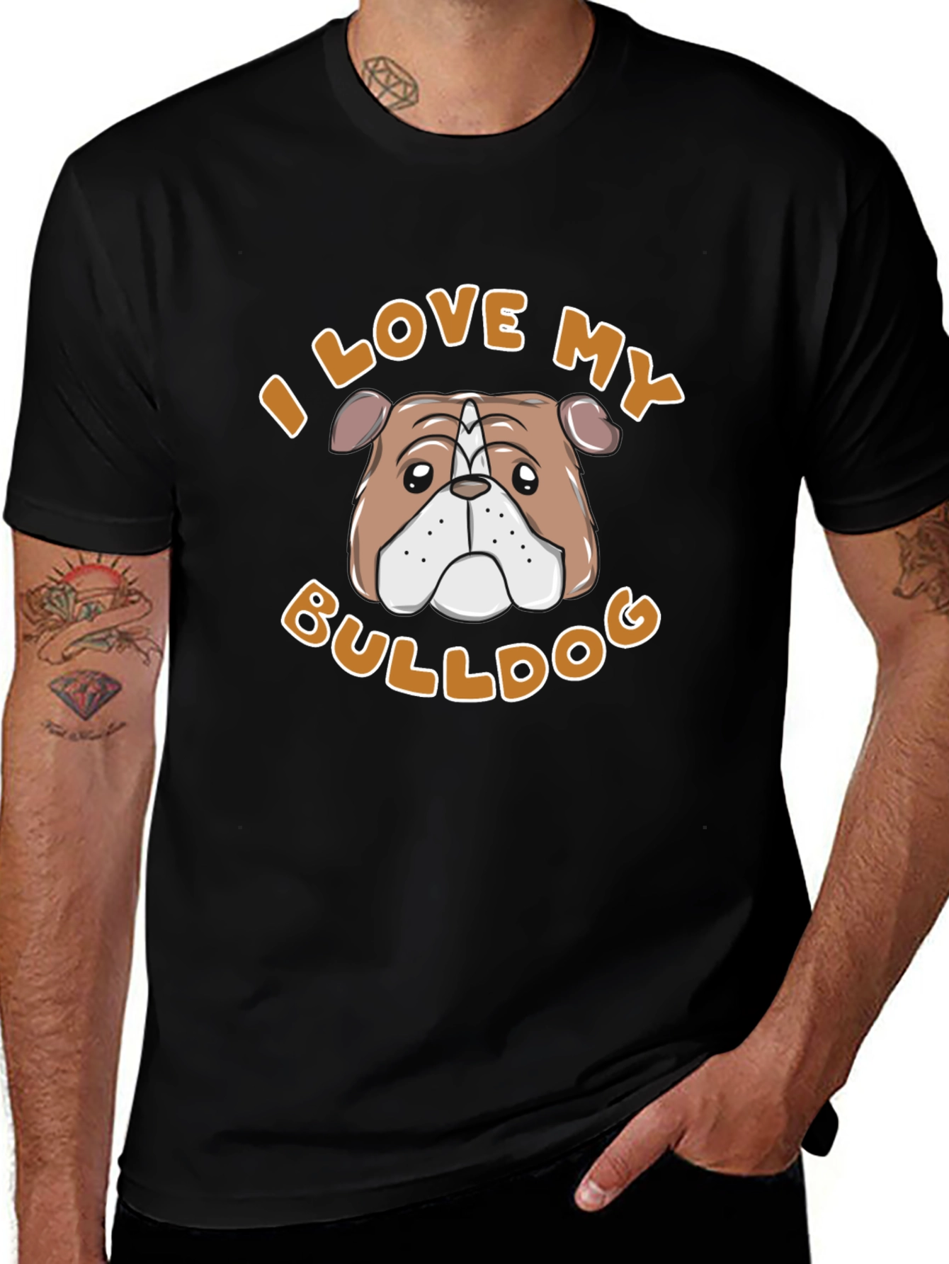 I Love My Bulldog T-Shirt – Cute Bulldog Lover Graphic Tee