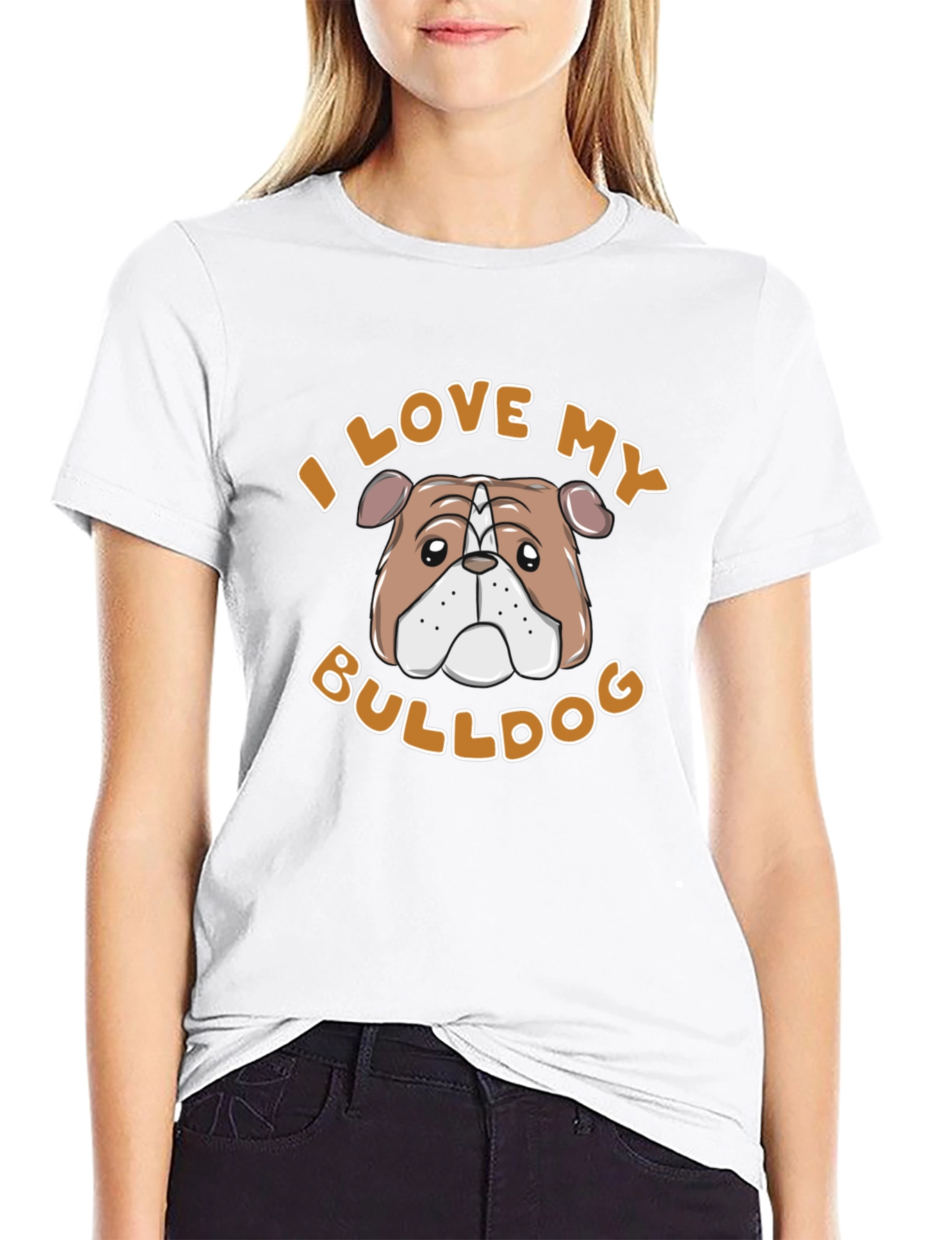I Love My Bulldog T-Shirt – Cute Bulldog Lover Graphic Tee