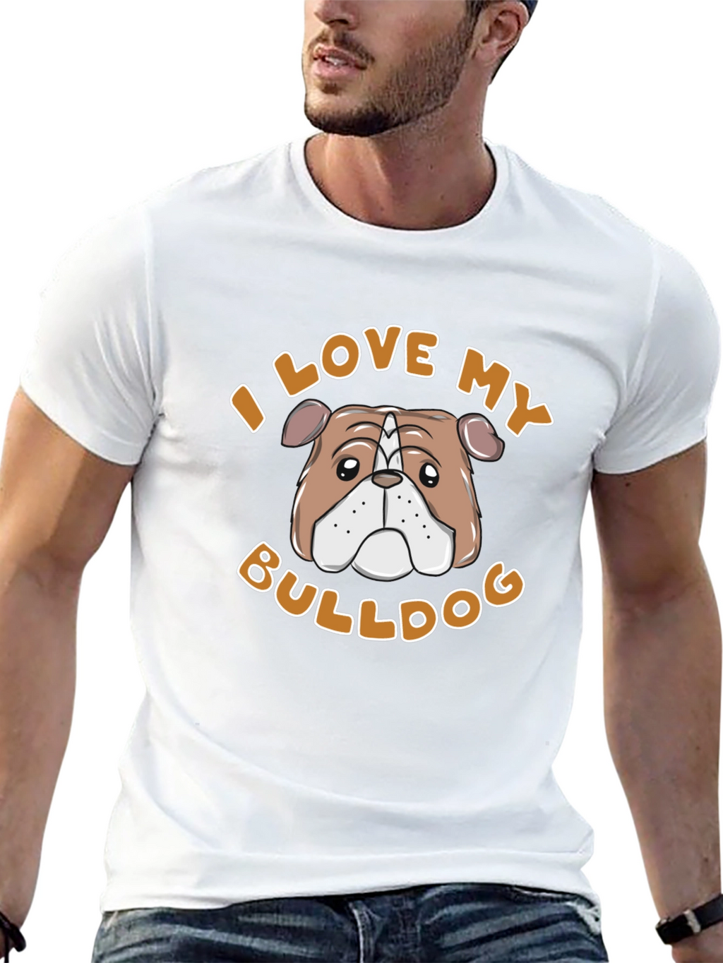 I Love My Bulldog T-Shirt – Cute Bulldog Lover Graphic Tee