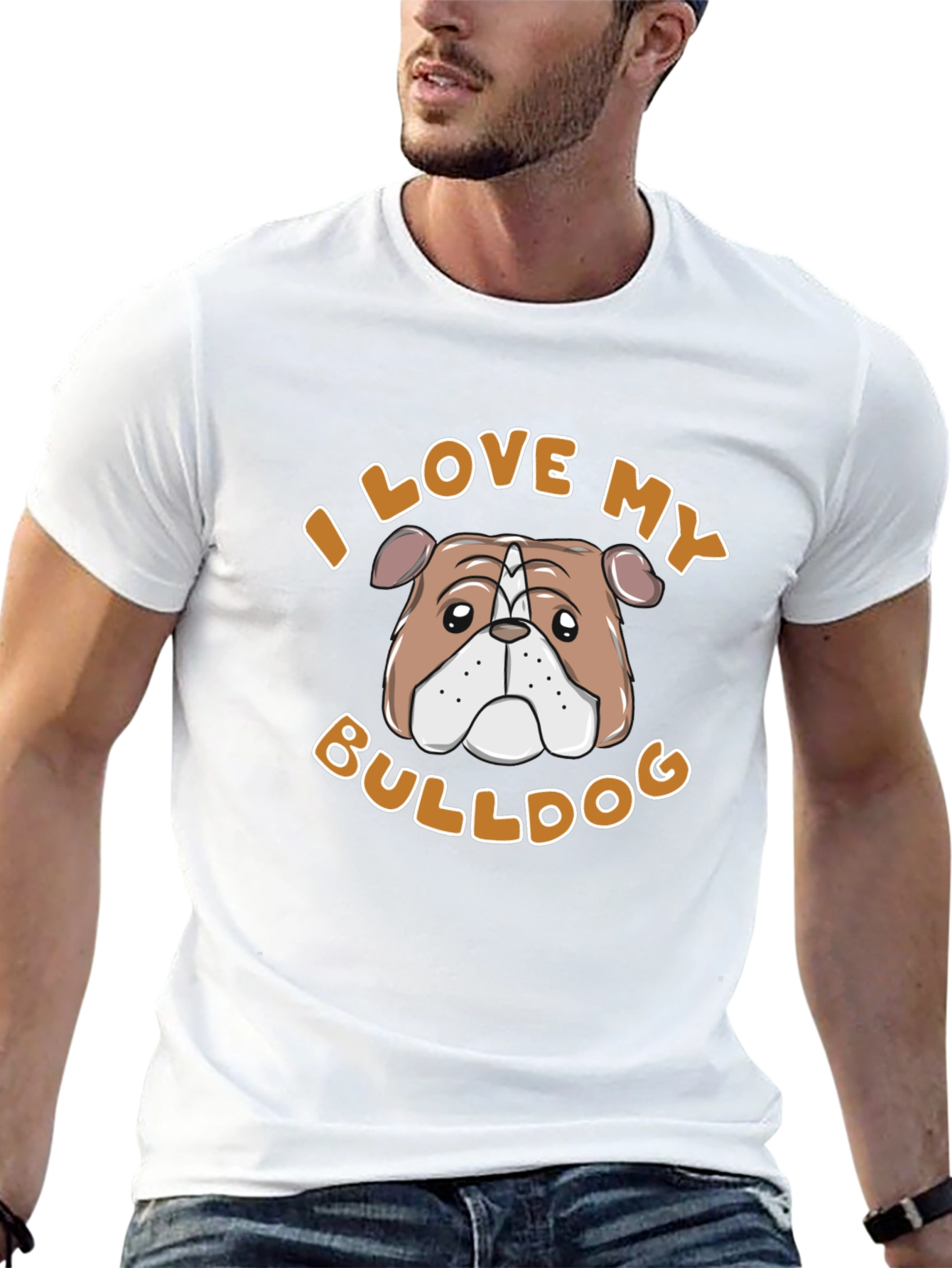I Love My Bulldog T-Shirt – Cute Bulldog Lover Graphic Tee