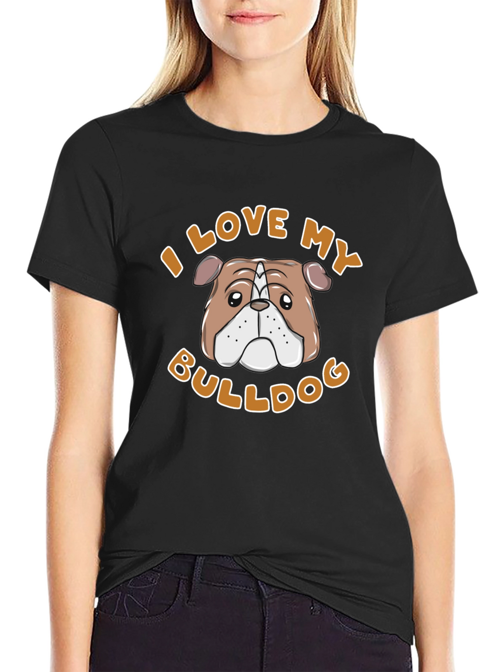 I Love My Bulldog T-Shirt – Cute Bulldog Lover Graphic Tee