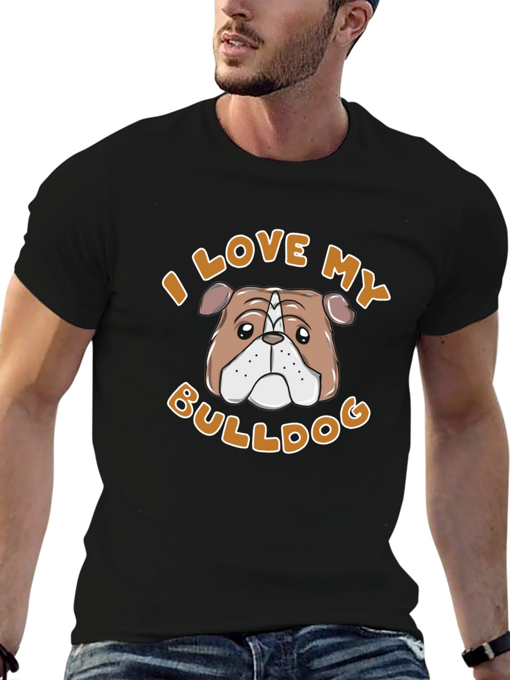 I Love My Bulldog T-Shirt – Cute Bulldog Lover Graphic Tee
