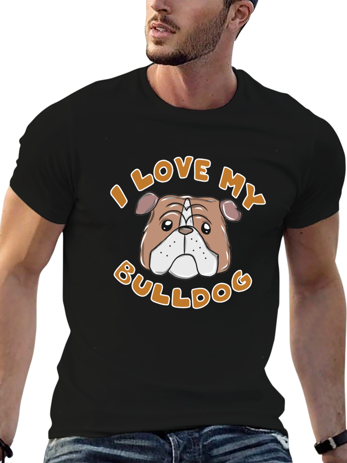 I Love My Bulldog T-Shirt – Cute Bulldog Lover Graphic Tee
