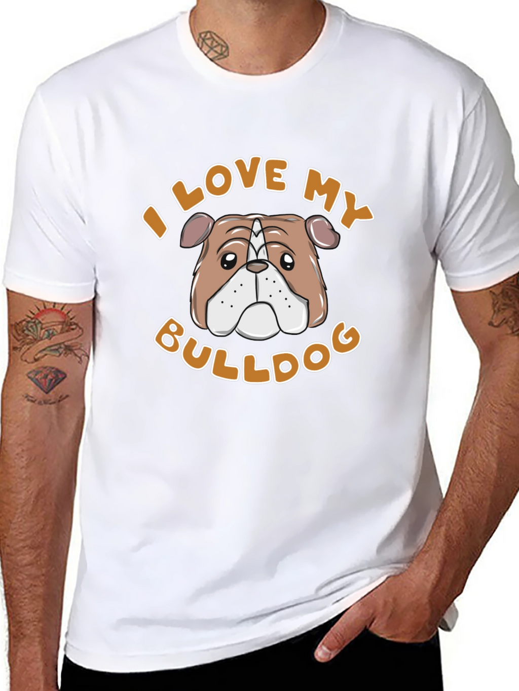 I Love My Bulldog T-Shirt – Cute Bulldog Lover Graphic Tee