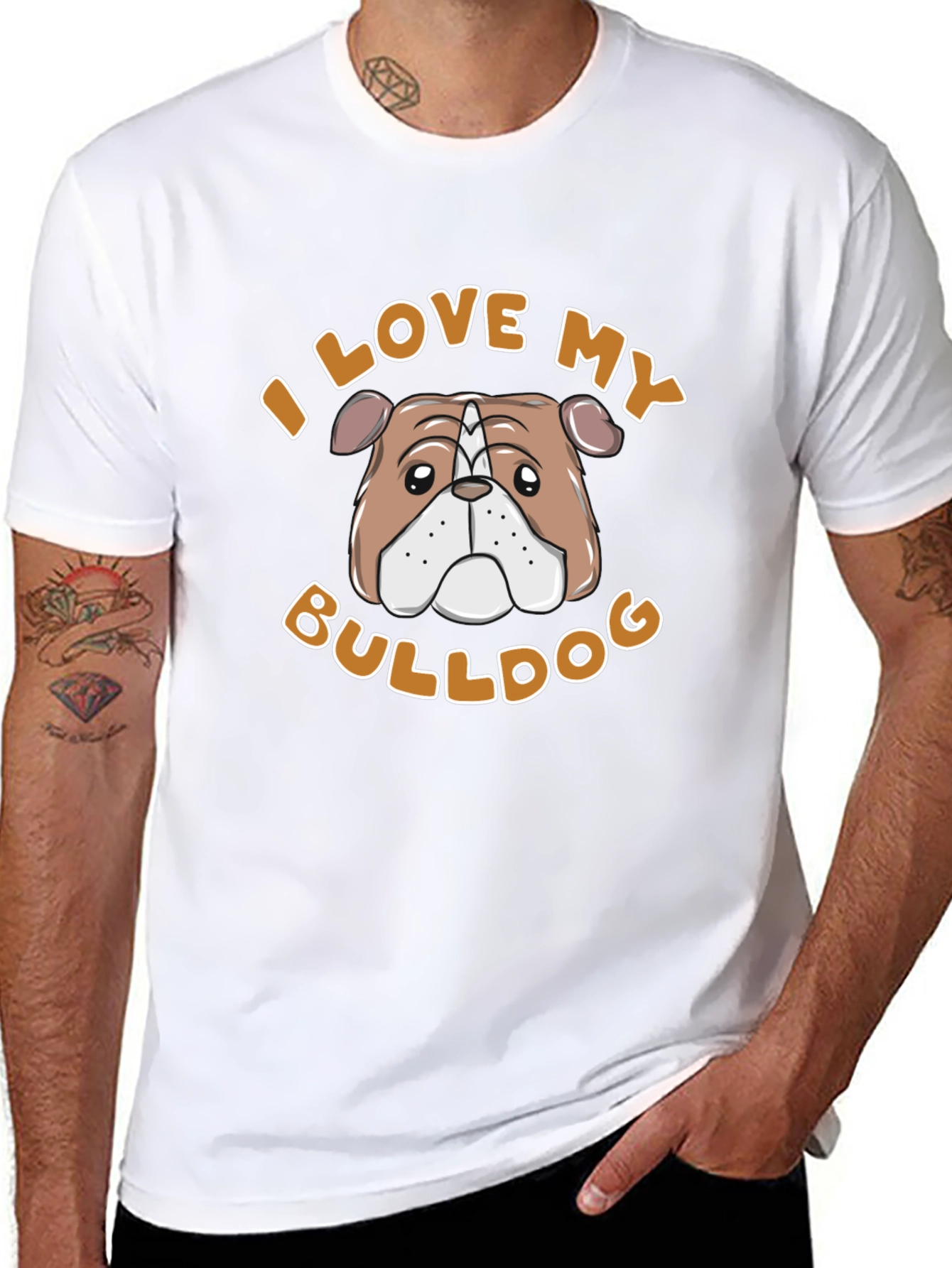 I Love My Bulldog T-Shirt – Cute Bulldog Lover Graphic Tee