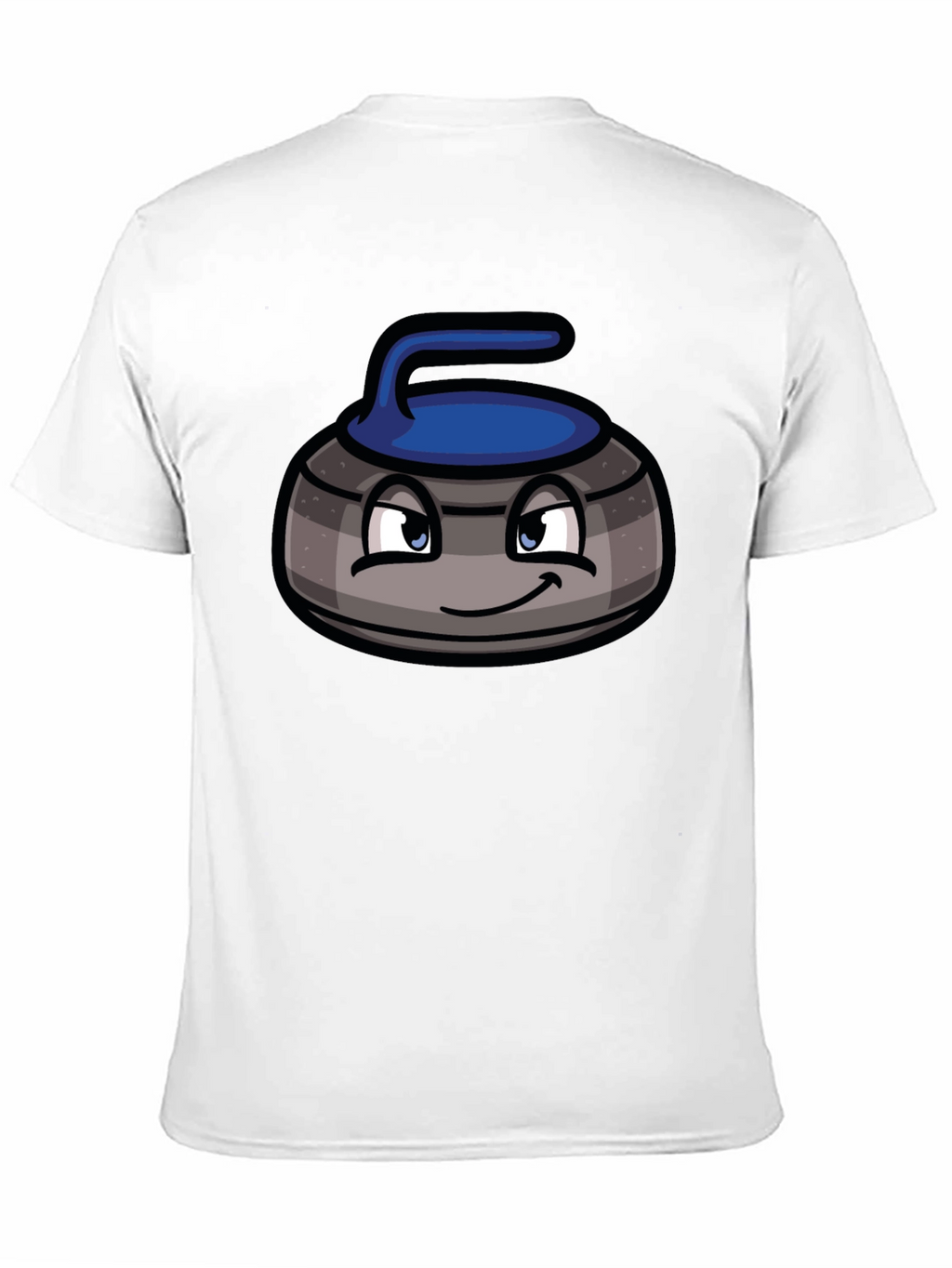 Cartoon Curling Stone Black T-Shirt