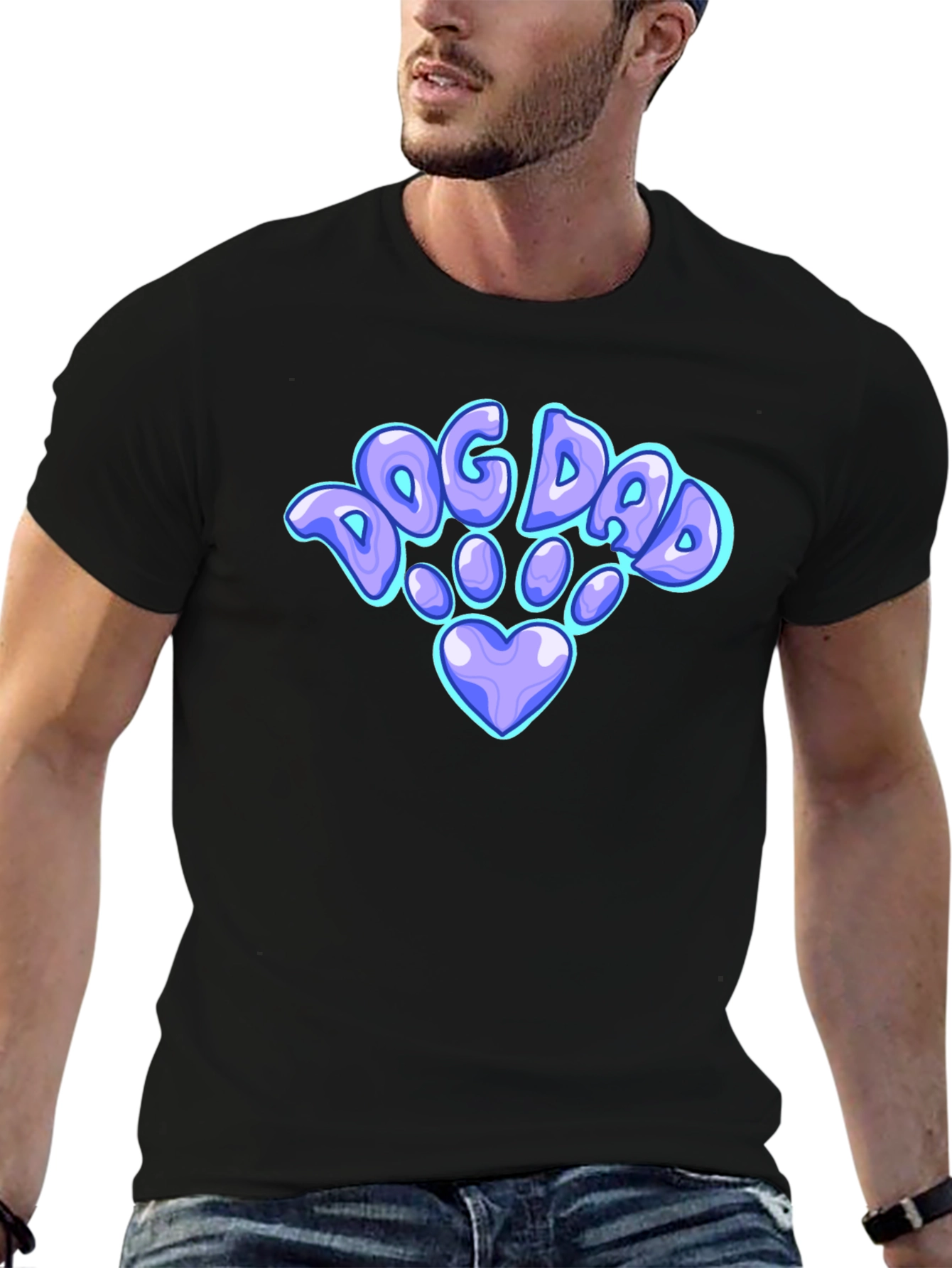 Dog Dad Paw Print T-Shirt – Cute Dog Lover Graphic Tee