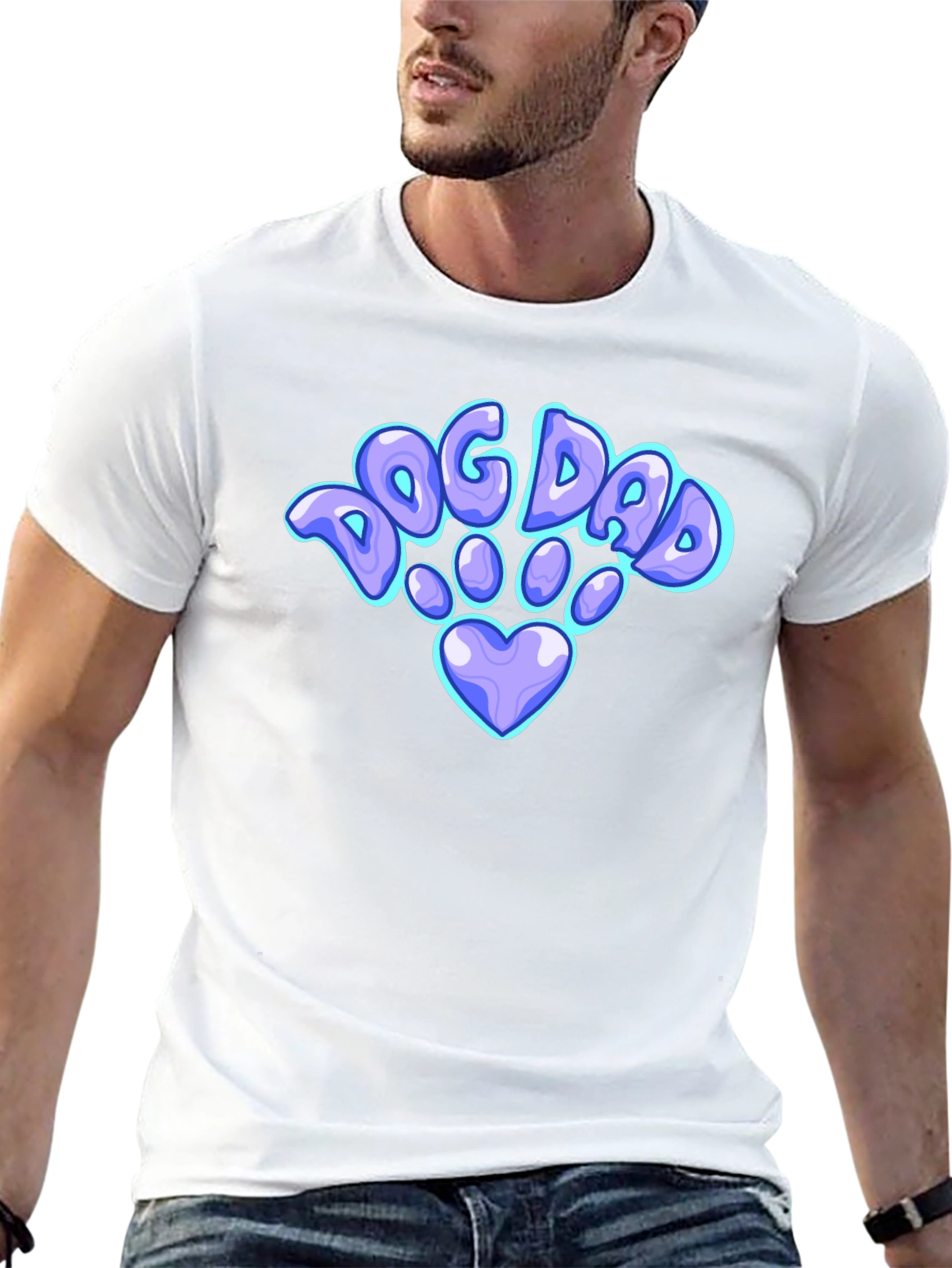 Dog Dad Paw Print T-Shirt – Cute Dog Lover Graphic Tee