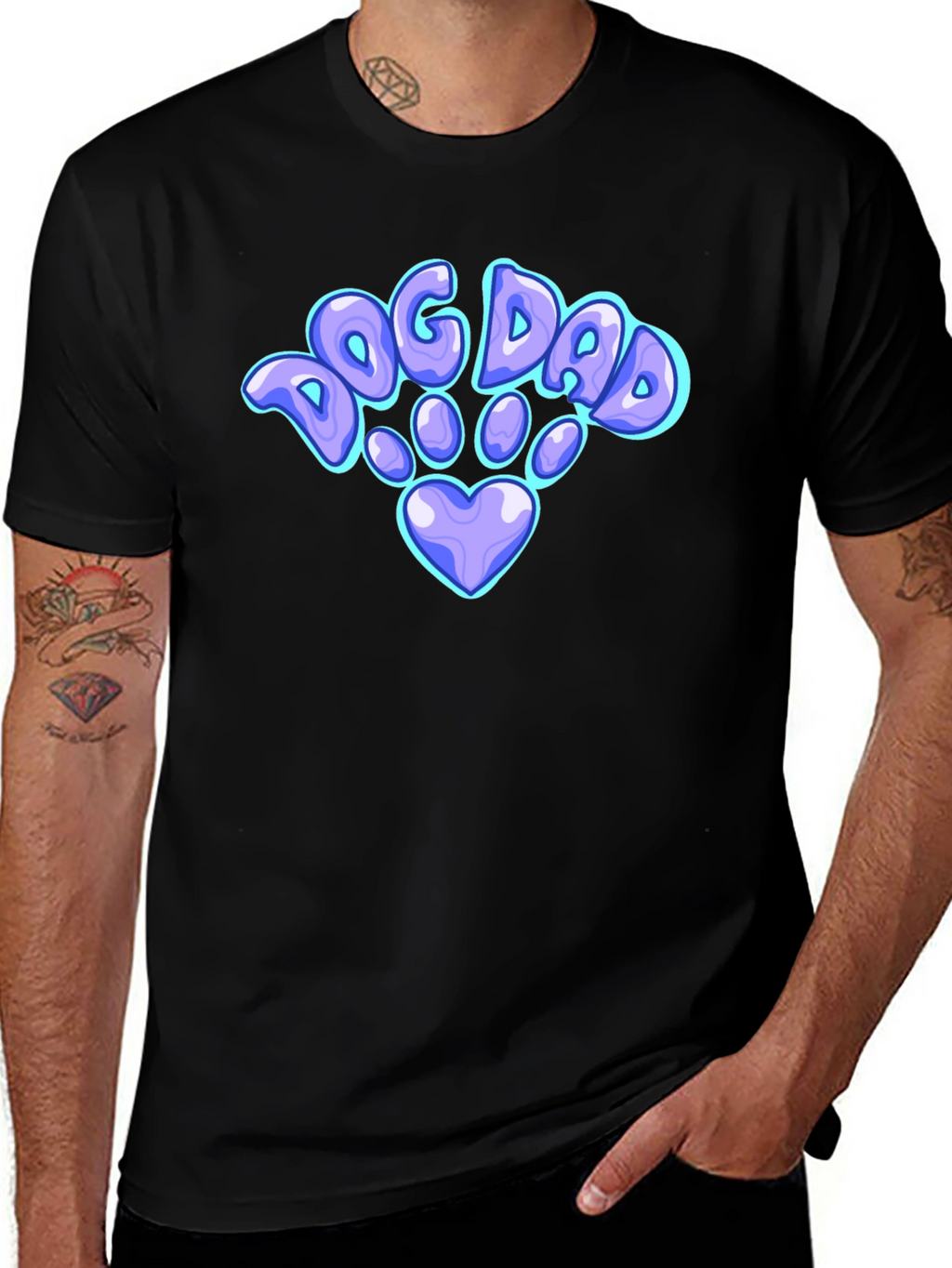 Dog Dad Paw Print T-Shirt – Cute Dog Lover Graphic Tee