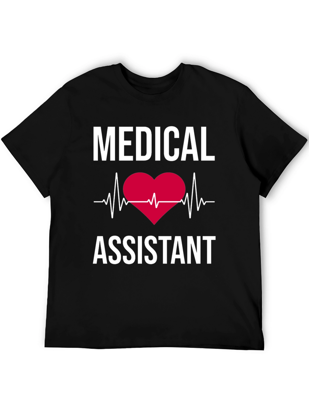 Medical Assistant Heartbeat T-Shirt - Black