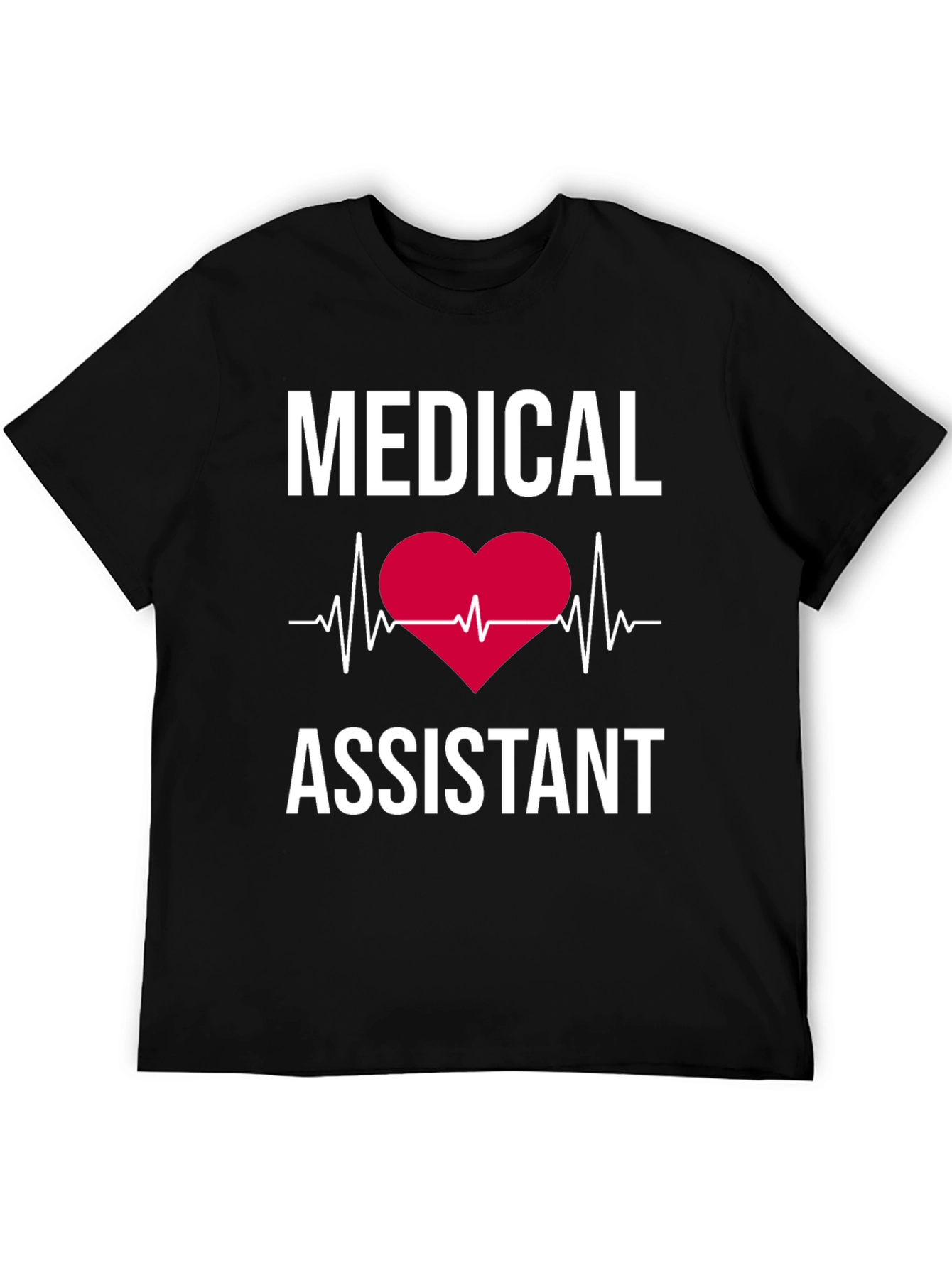 Medical Assistant Heartbeat T-Shirt - Black