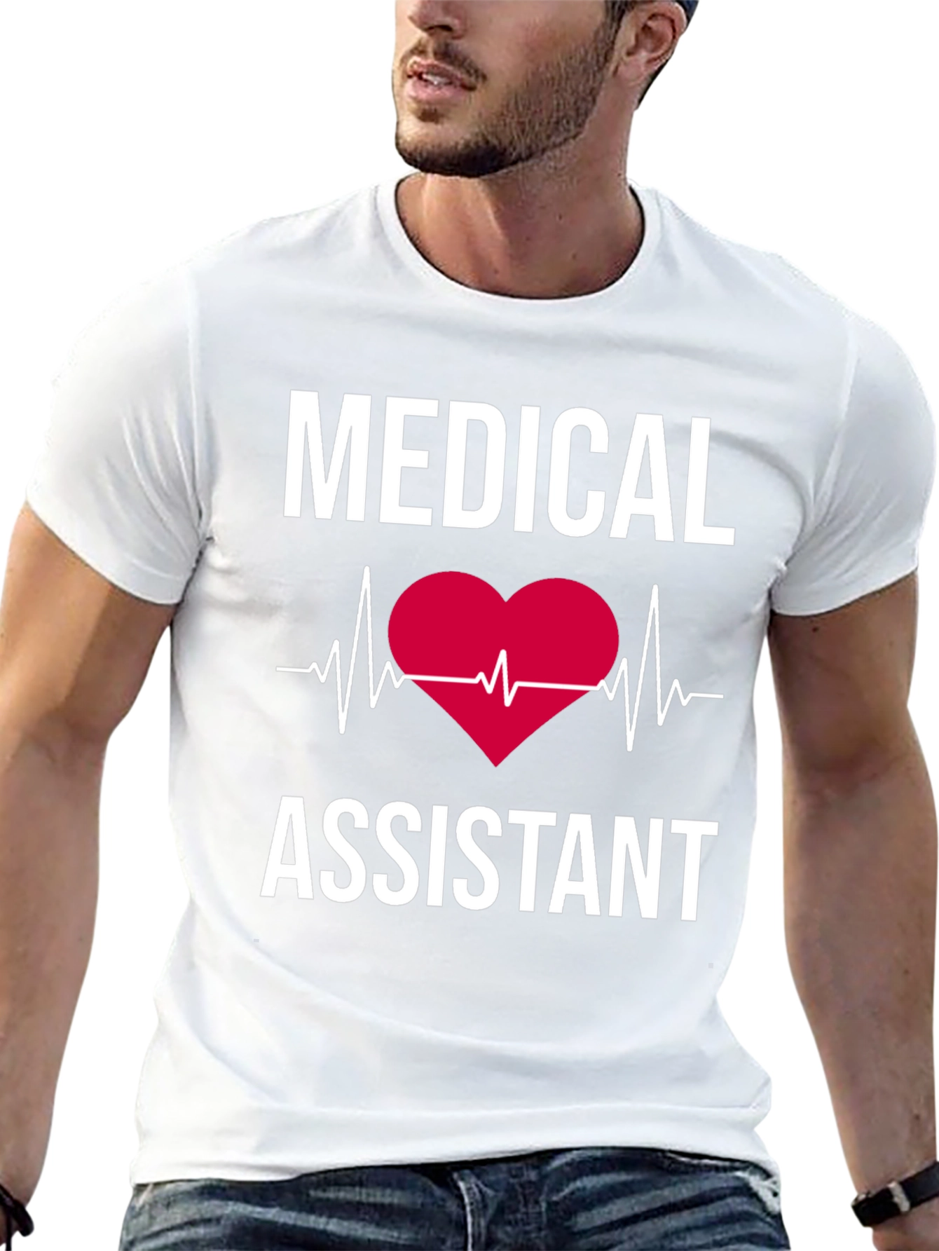 Medical Assistant Heartbeat T-Shirt - Black