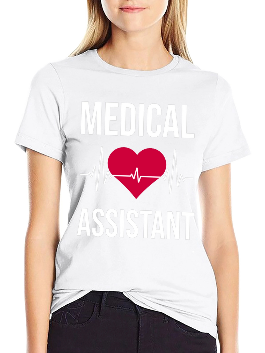 Medical Assistant Heartbeat T-Shirt - Black