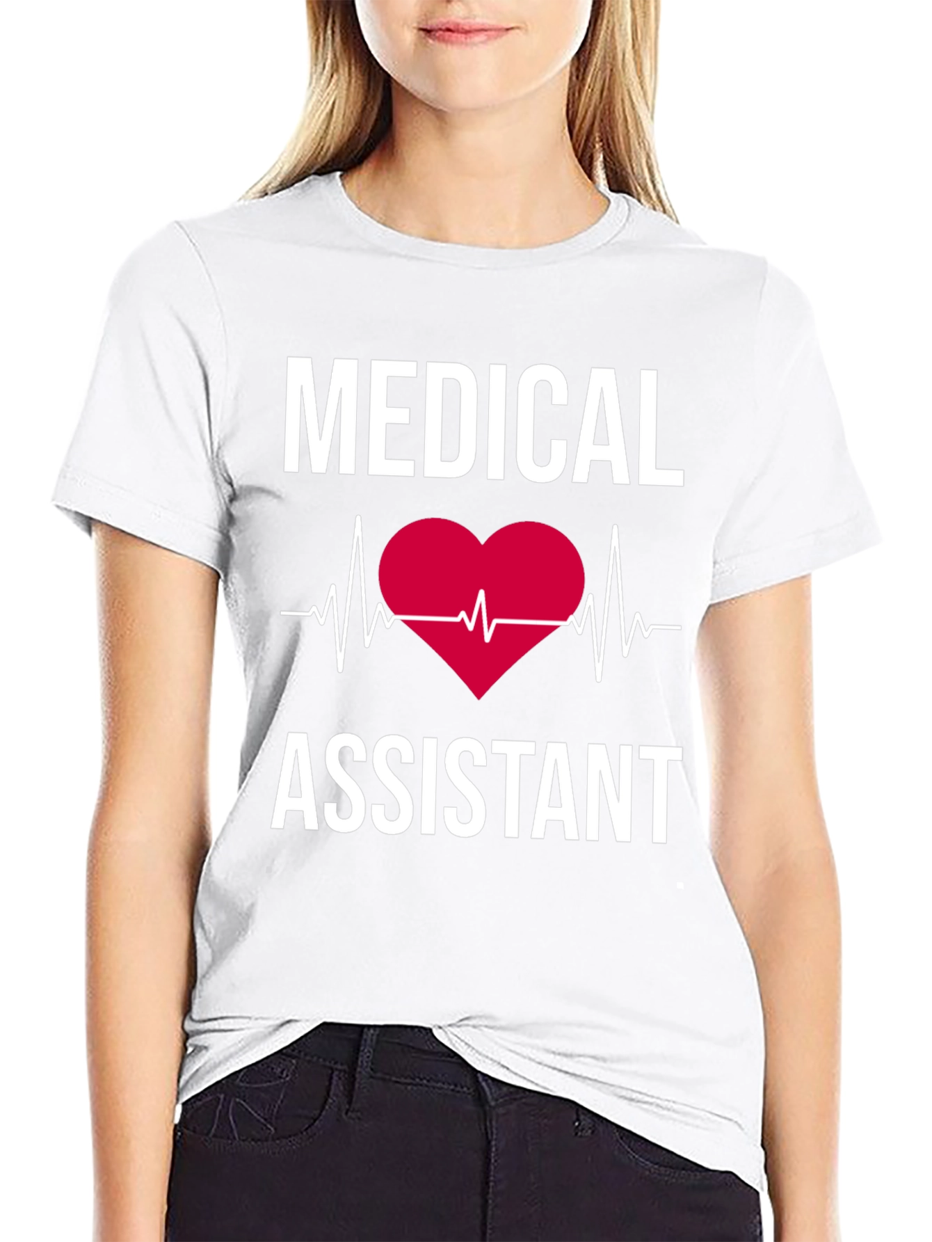Medical Assistant Heartbeat T-Shirt - Black