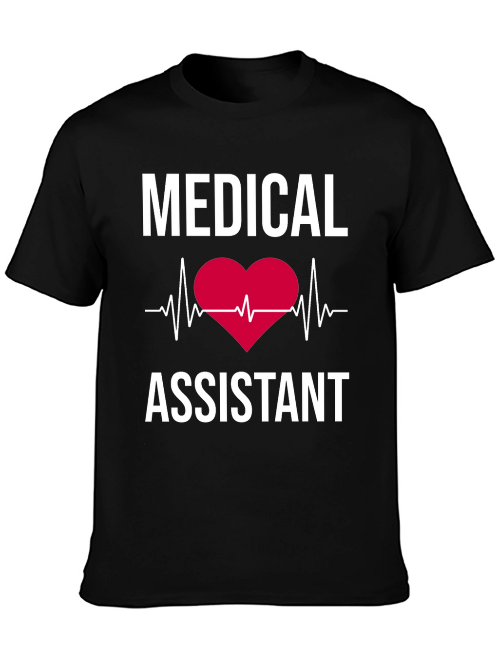 Medical Assistant Heartbeat T-Shirt - Black