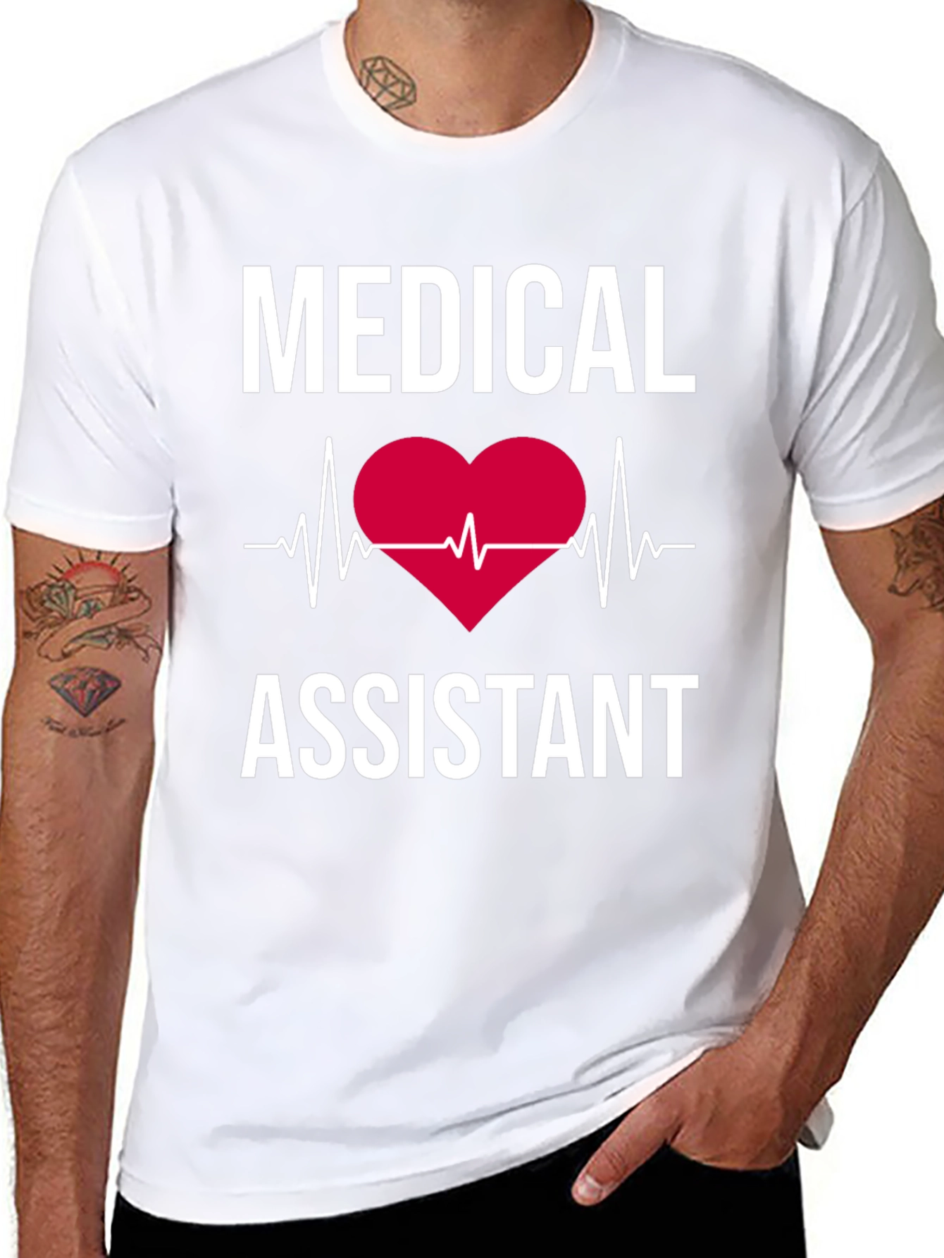 Medical Assistant Heartbeat T-Shirt - Black