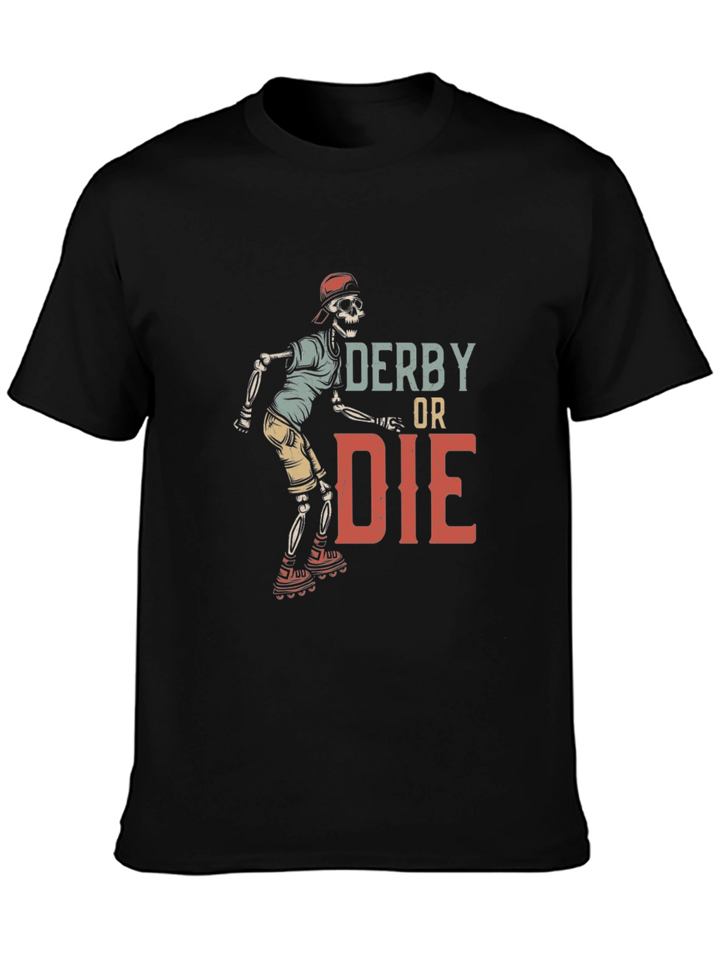 Derby or Die Skeleton Roller Skate Graphic Tee