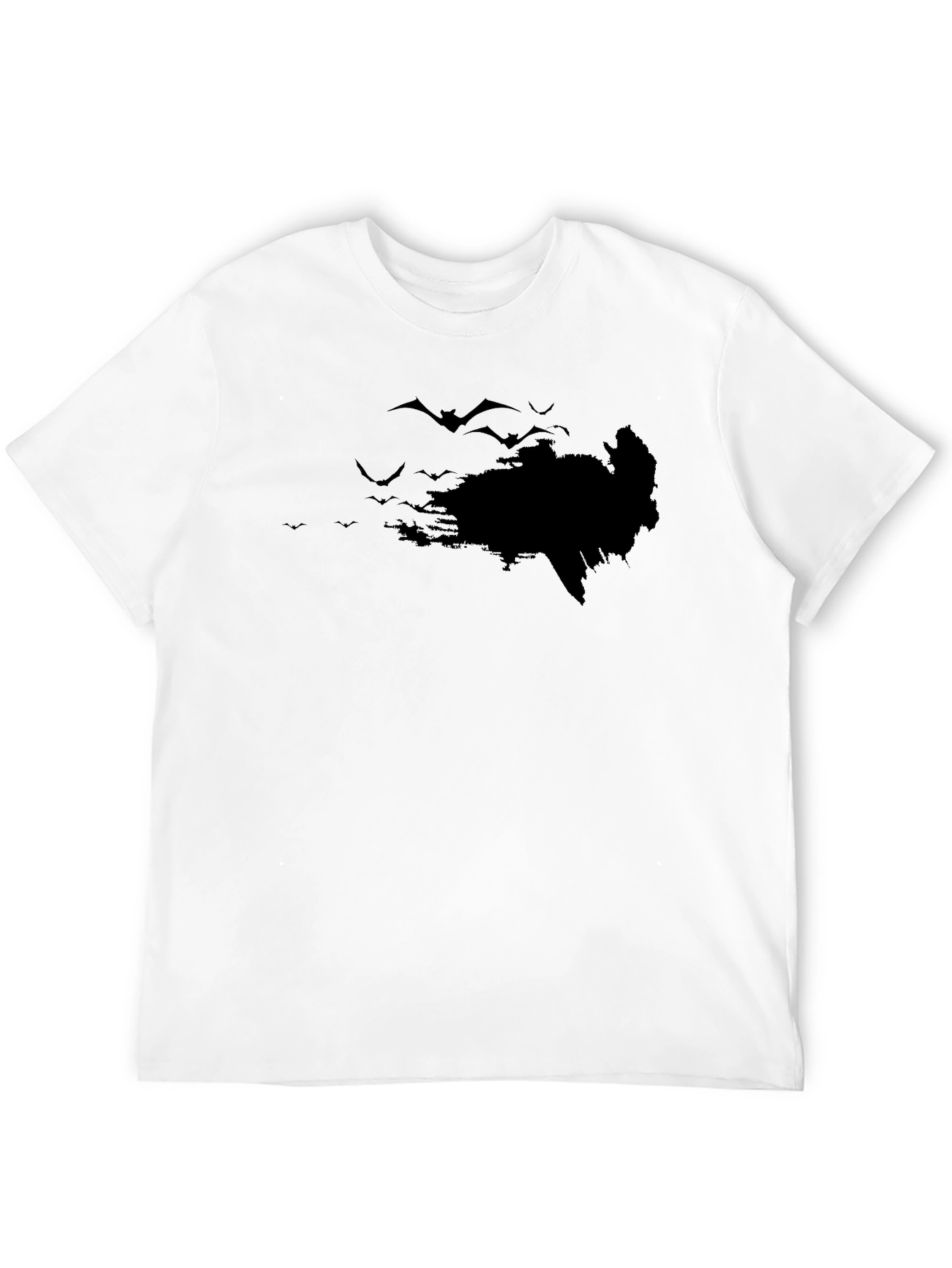 Bat Silhouette Graphic Black T-Shirt