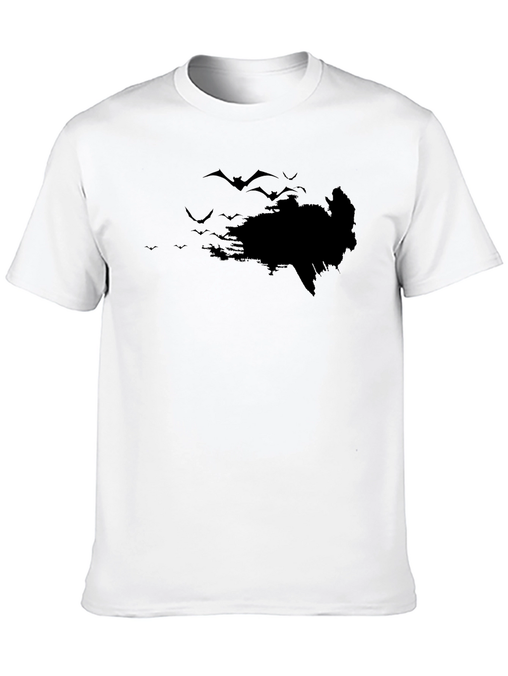 Bat Silhouette Graphic Black T-Shirt