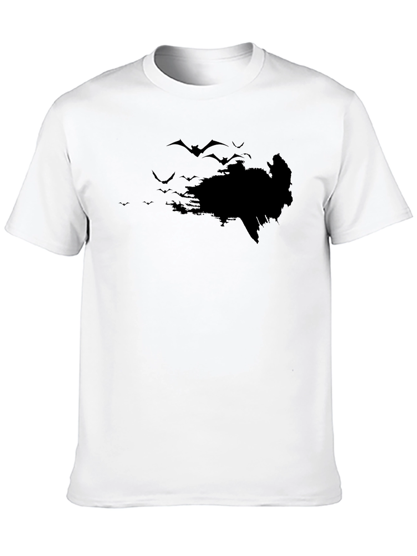 Bat Silhouette Graphic Black T-Shirt