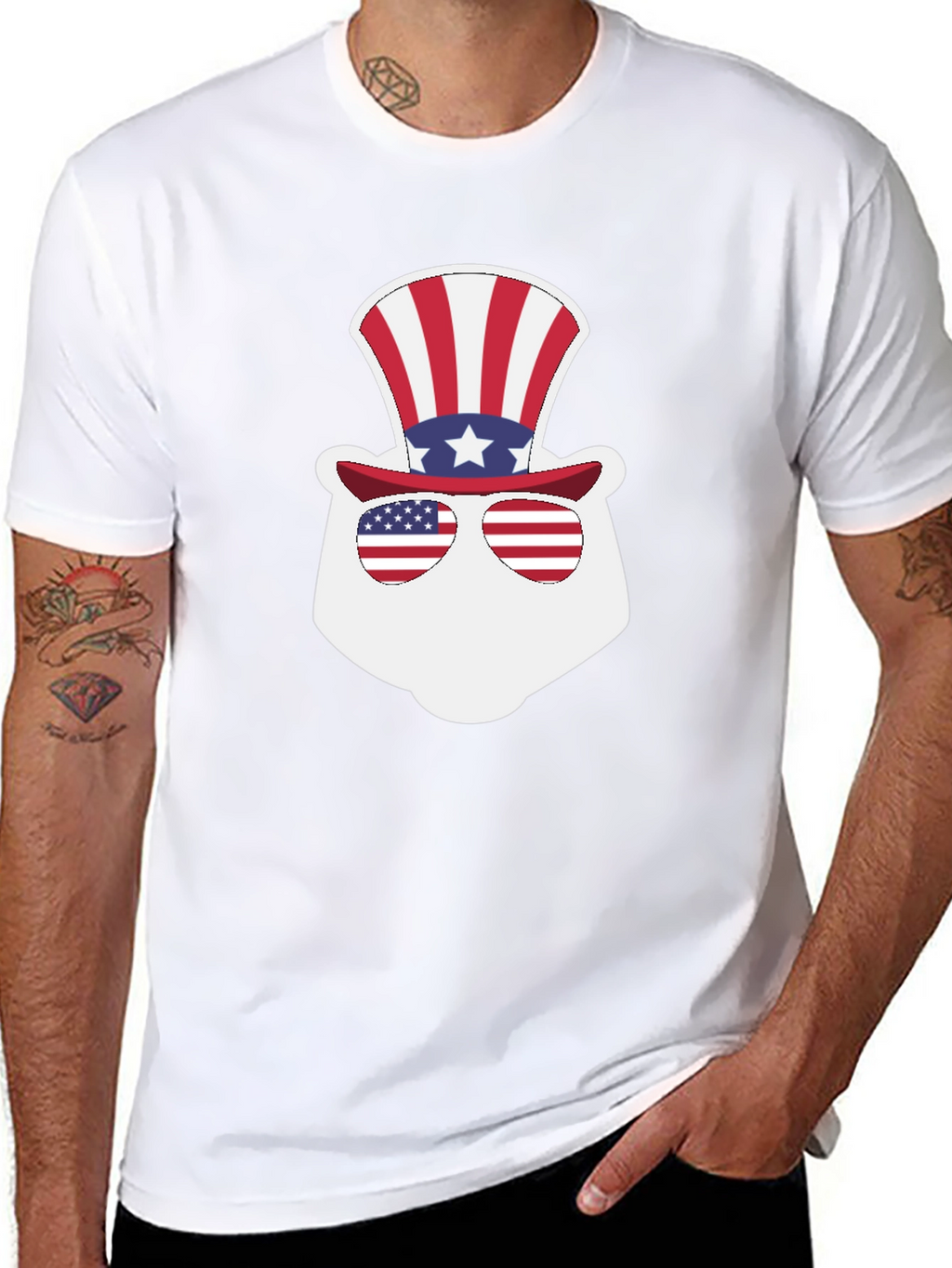 Patriotic Bear Graphic T-Shirt