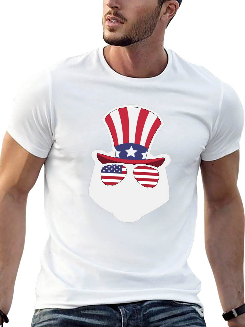 Patriotic Bear Graphic T-Shirt