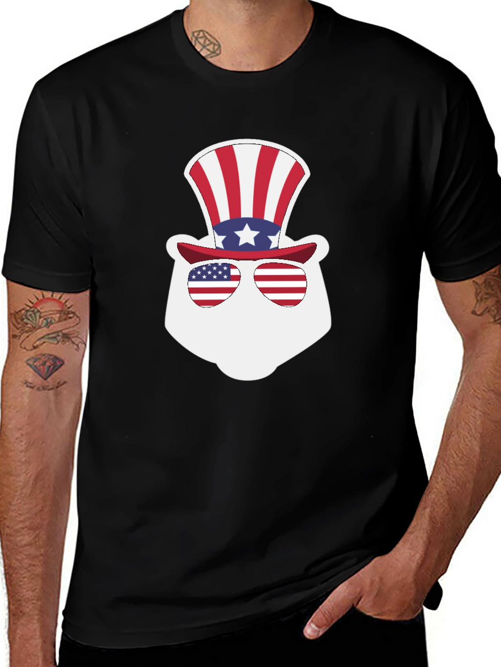 Patriotic Bear Graphic T-Shirt
