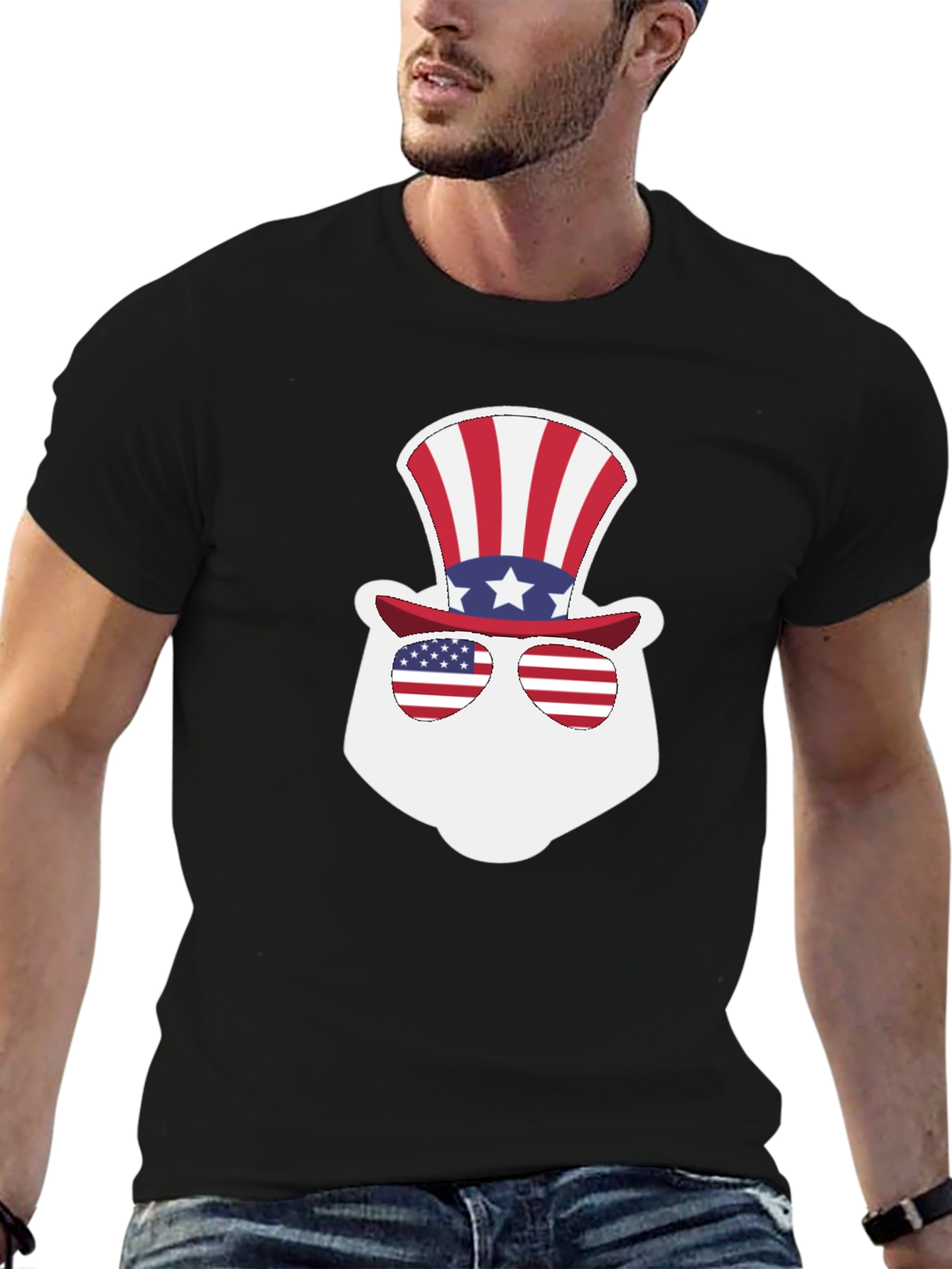 Patriotic Bear Graphic T-Shirt