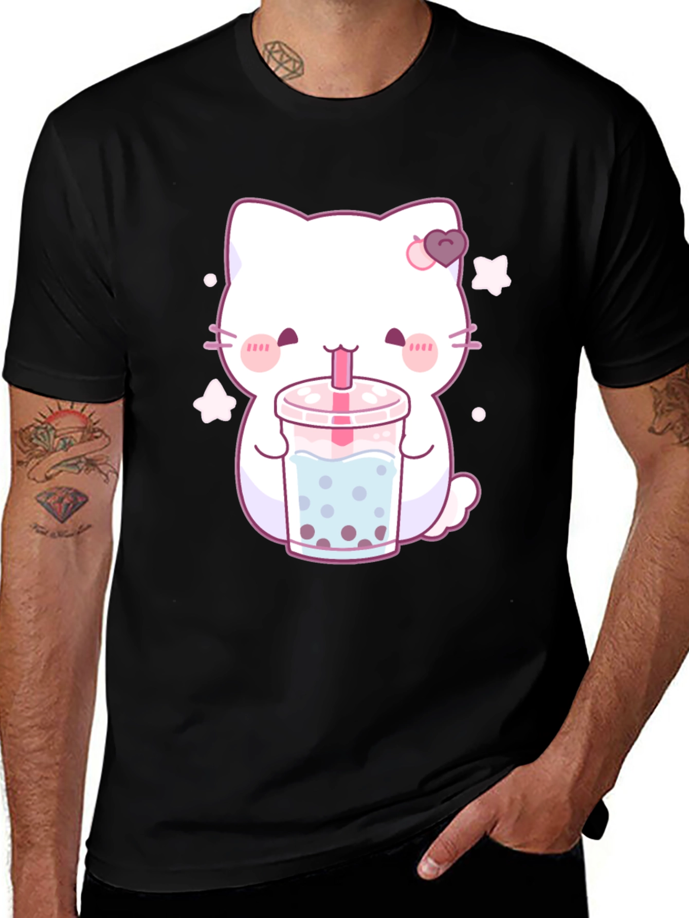 Kawaii Cat Bubble Tea T-Shirt - Cute Anime Style Tee