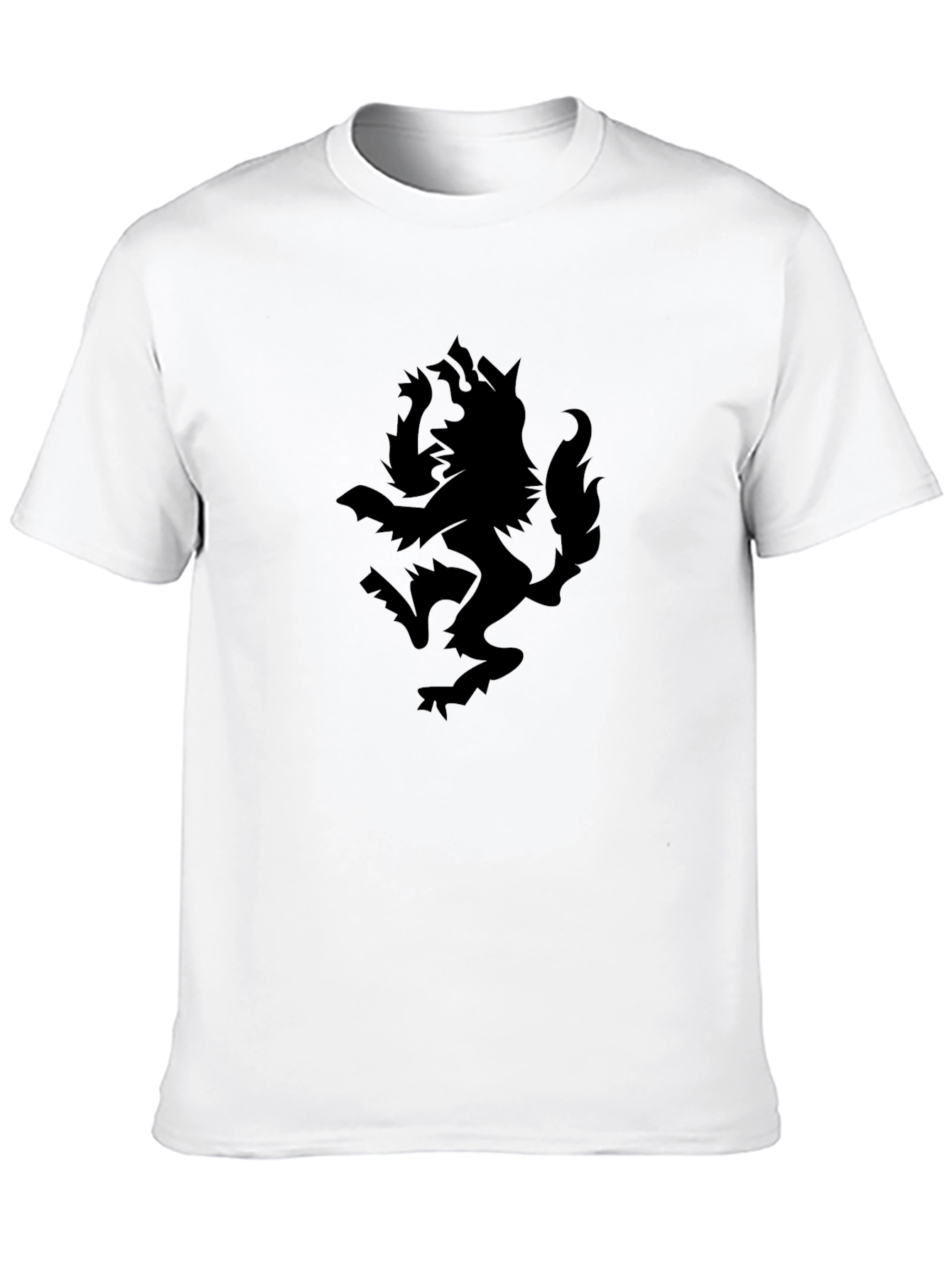 Black T-Shirt with Wolf Crest Graphic