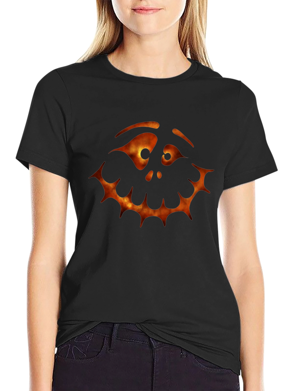 Spooky Pumpkin Face Graphic Tee
