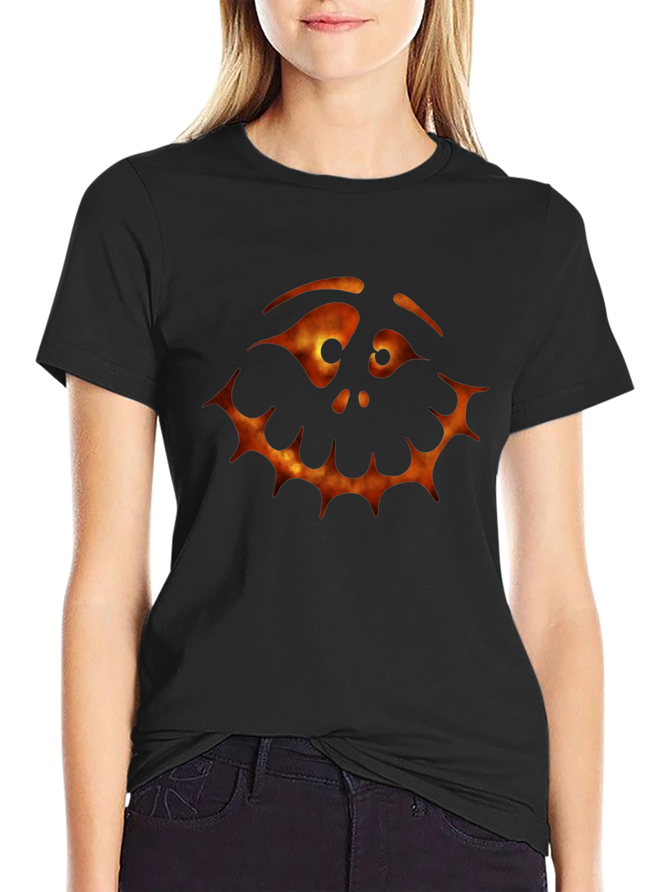 Spooky Pumpkin Face Graphic Tee