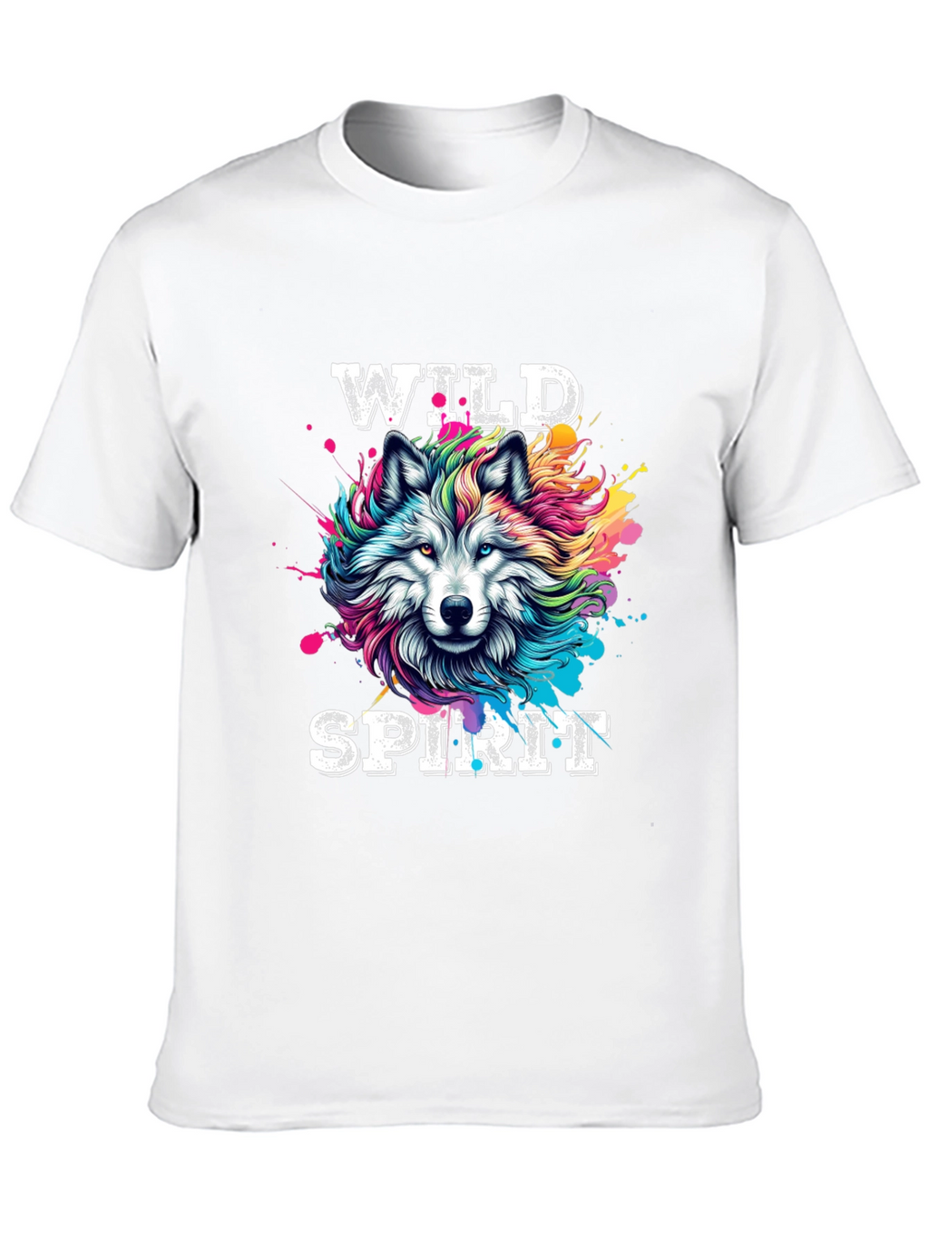 Wild Spirit Wolf Graphic Tee - Bold Black T-Shirt