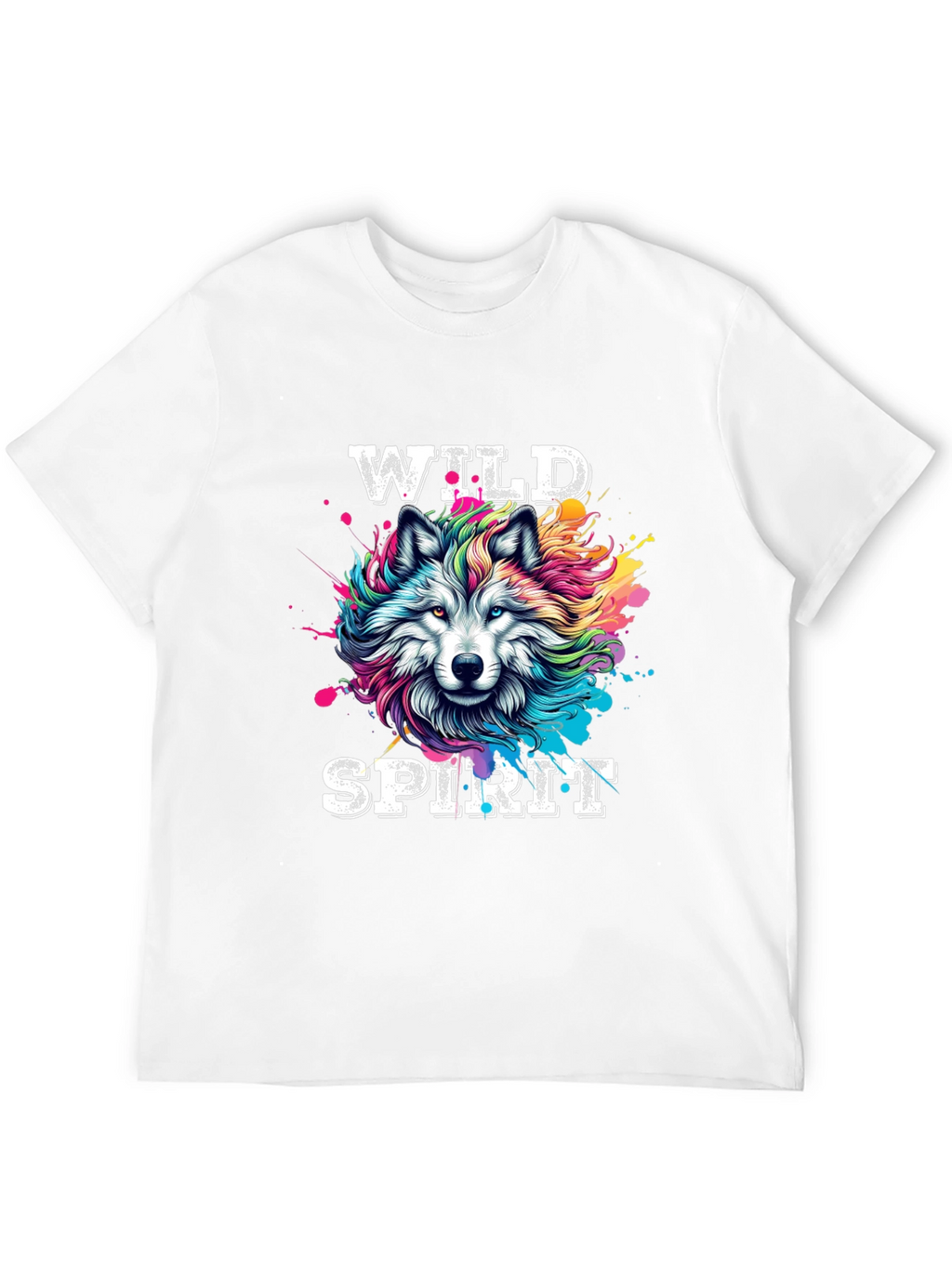 Wild Spirit Wolf Graphic Tee - Bold Black T-Shirt
