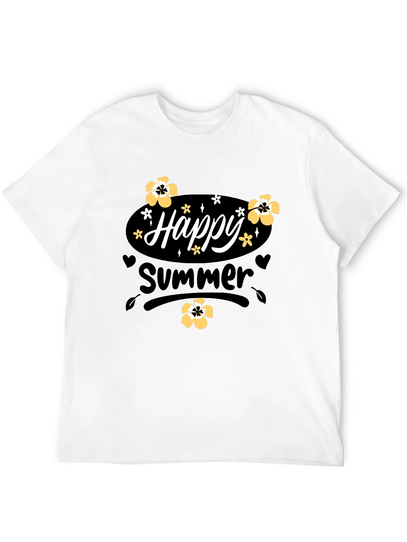 Happy Summer T-Shirt Black Cotton