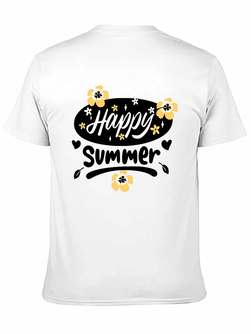 Happy Summer T-Shirt Black Cotton